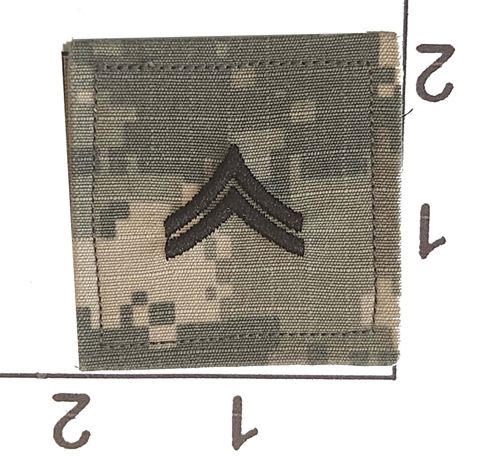 United States Army Corporal Patch Embroidered Rank Hook Loop Camoflauge