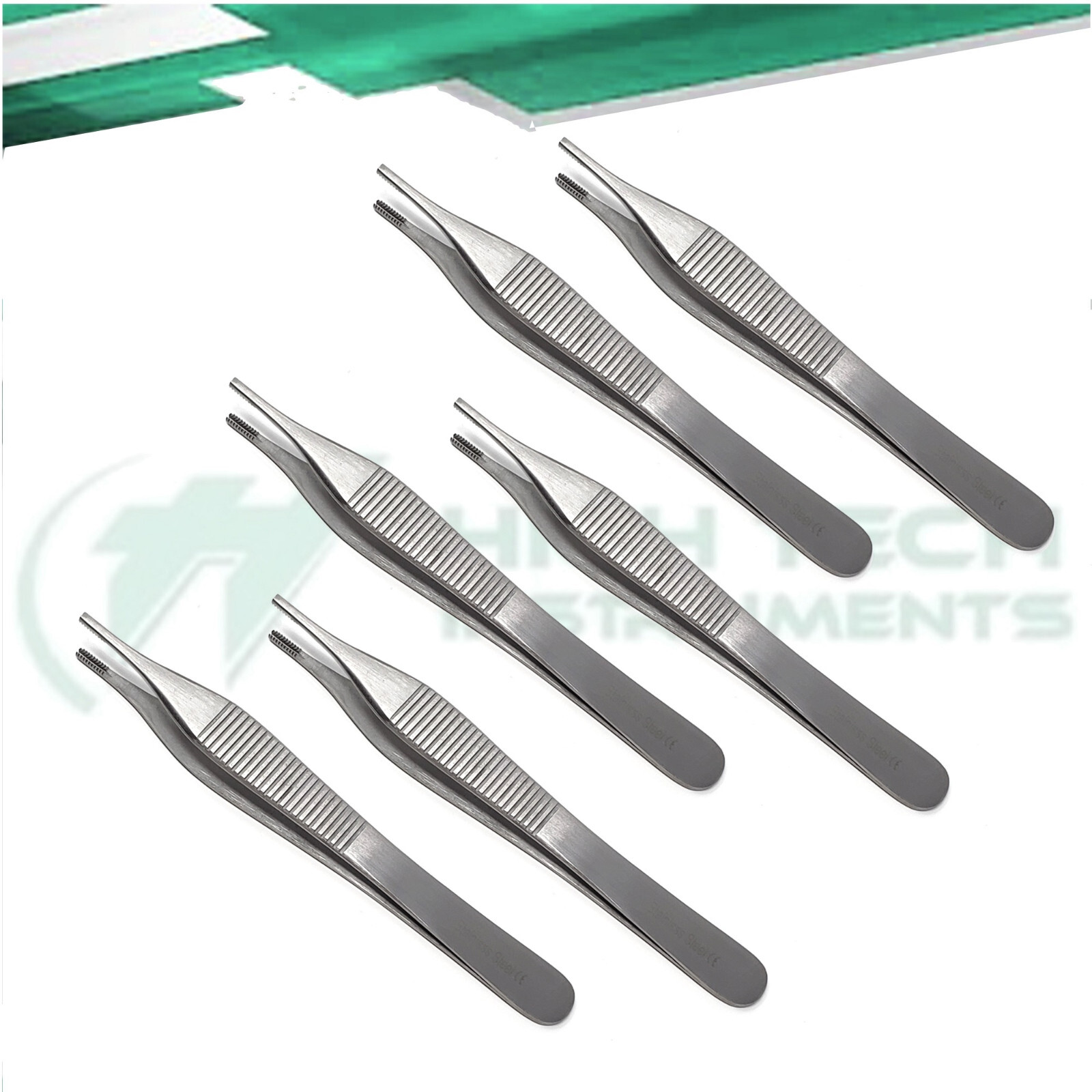 6 Pcs Adson Brown Tissue Forceps ENT Surgical Instruments