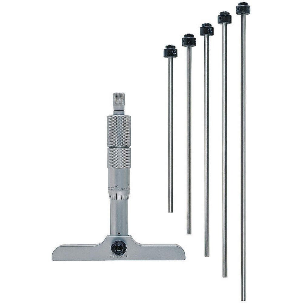 Mitutoyo 0-6" .001" Graduation Manual Depth Micrometer w/ 2.5" Base
