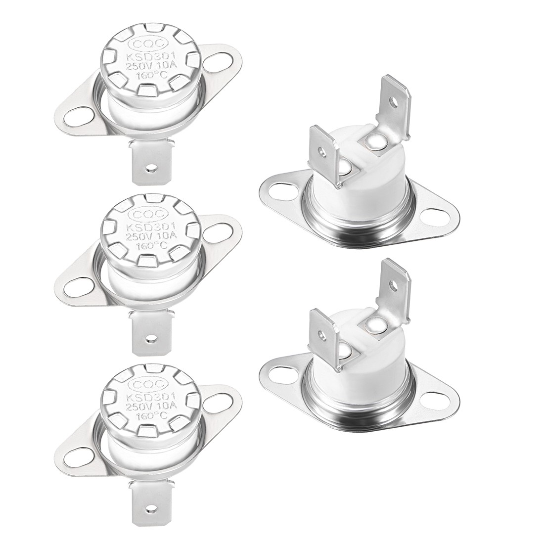 5pcs KSD301 Thermostat 160°C/320°F 10A Normally Closed N.C Temperature Switch