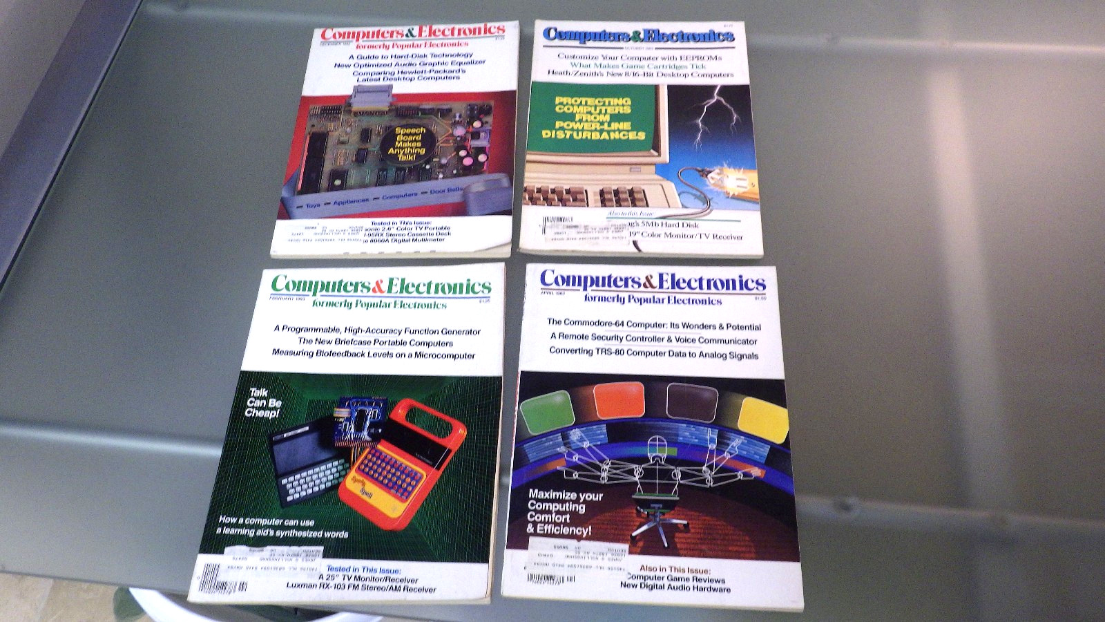 4 Vtg 1982-1983 Computers & Electronics PC Magazine LOT * Apple TI Leading Edge