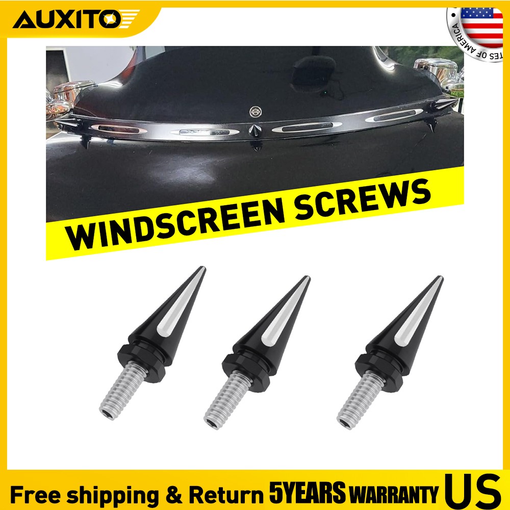 Aluminum Steel 3Pcs Spike Windscreen Bolts For Harley Street Electra 1996-2013