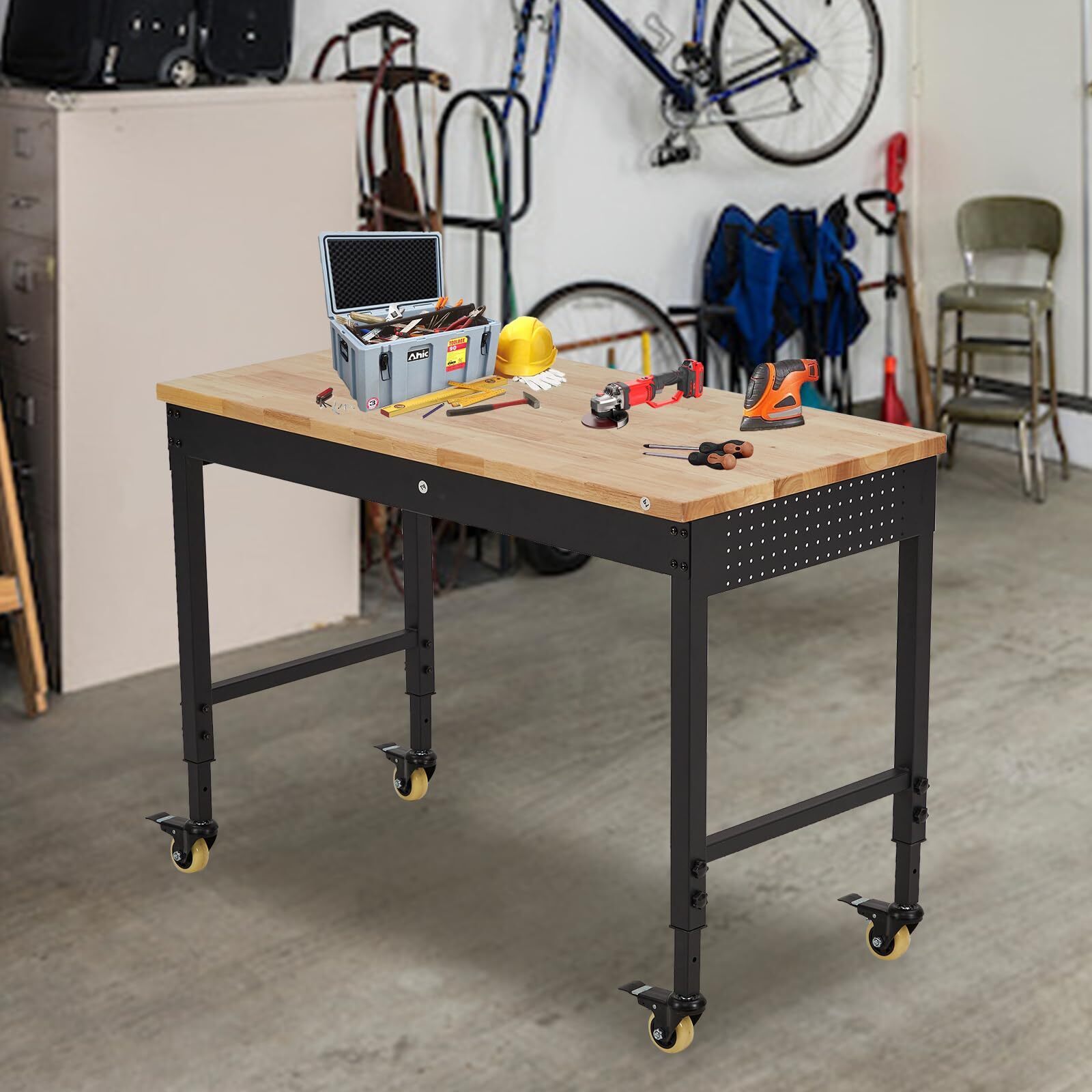 2000LB 48" Workbench Adjustable Height Workstation with Drawer Storage Backplate