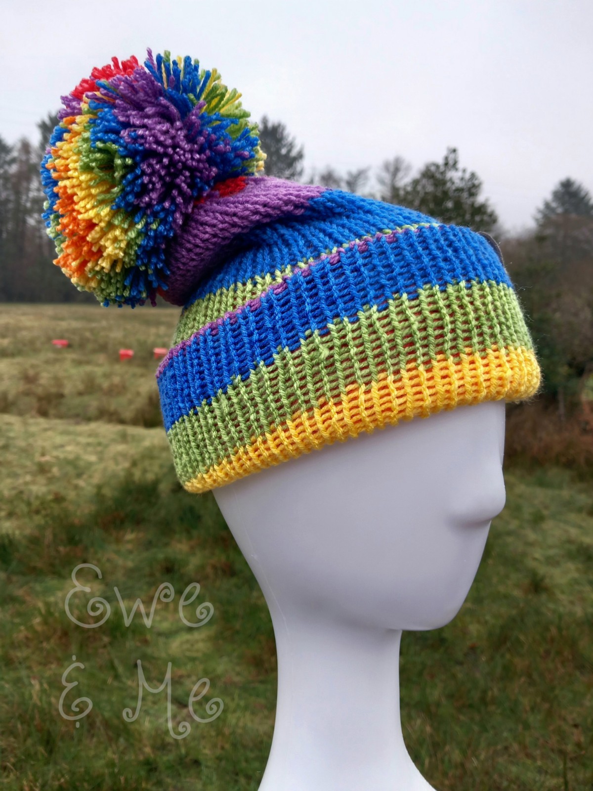 Handmade Rainbow/Pride LGBT Beanie Hat Adult Size