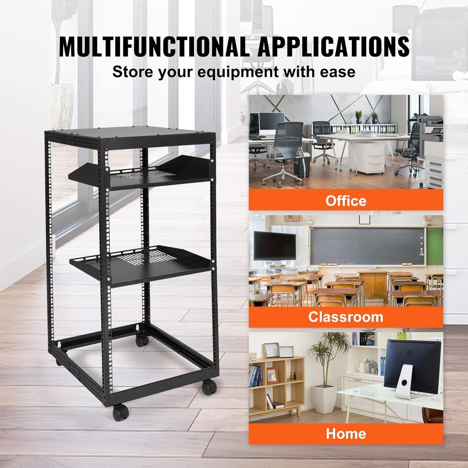 20U Adjustable Depth Server Rack, 23''-40'' - Wall/Mount Casters & Accessories