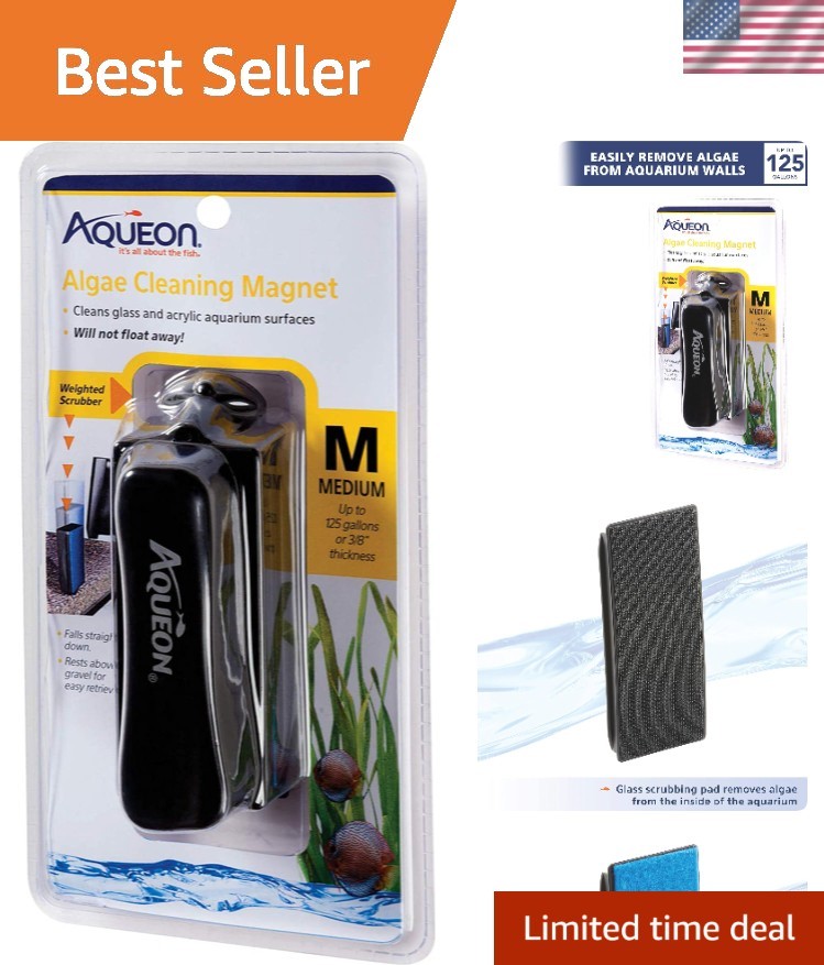 Aquarium Algae Scraper, Fish Tank Cleaning Magnets for Glass/Acrylic, Medium