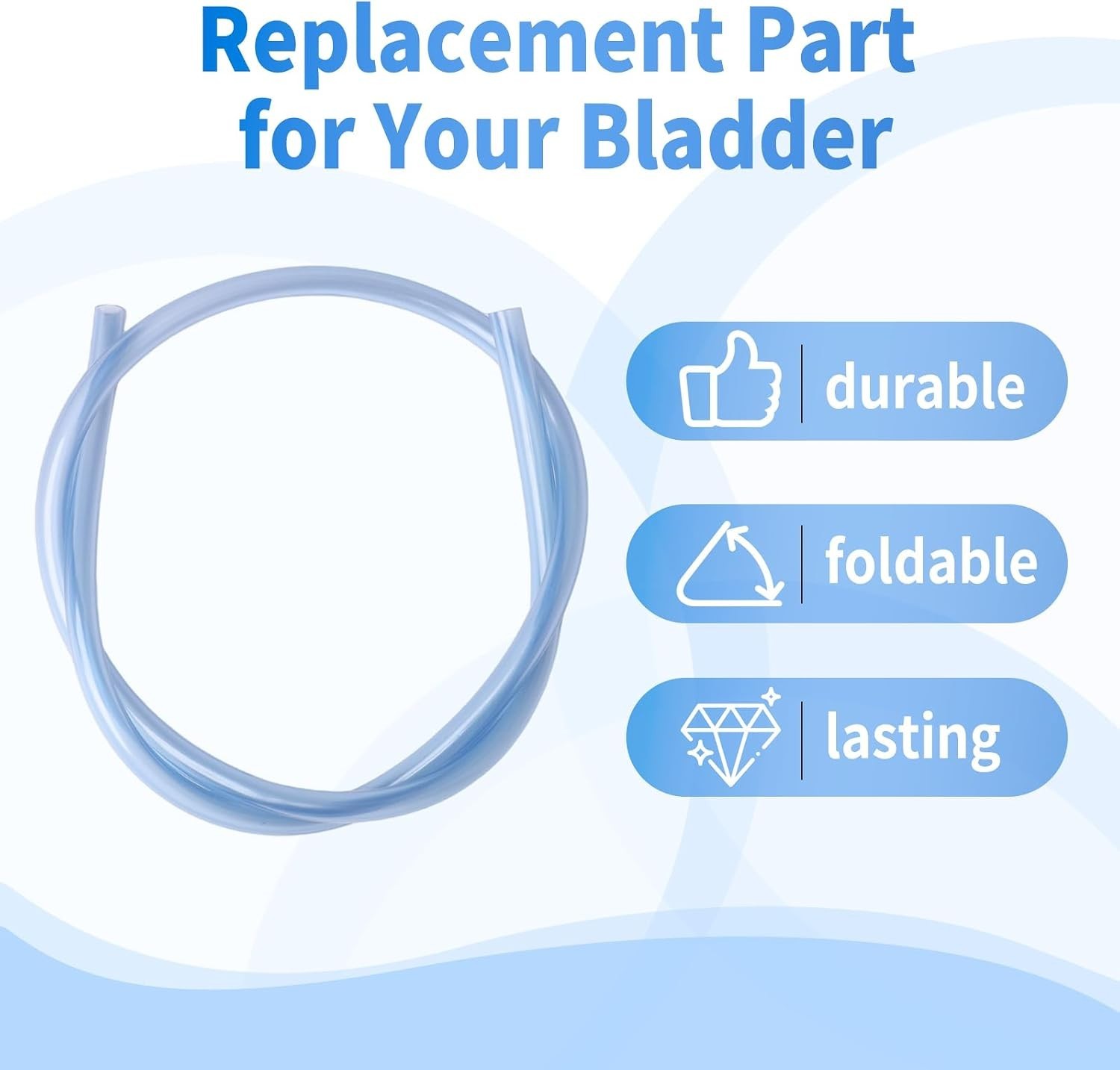 Versatile 2-Pack Replacement Hydration Bladder Hoses, 1/4" Inner Diameter Tubing