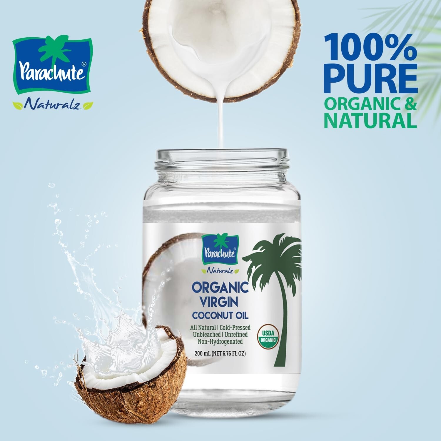 Aceite De Coco Organico Extra Virgen Para Cabello Piel Comestible Natural Virgin