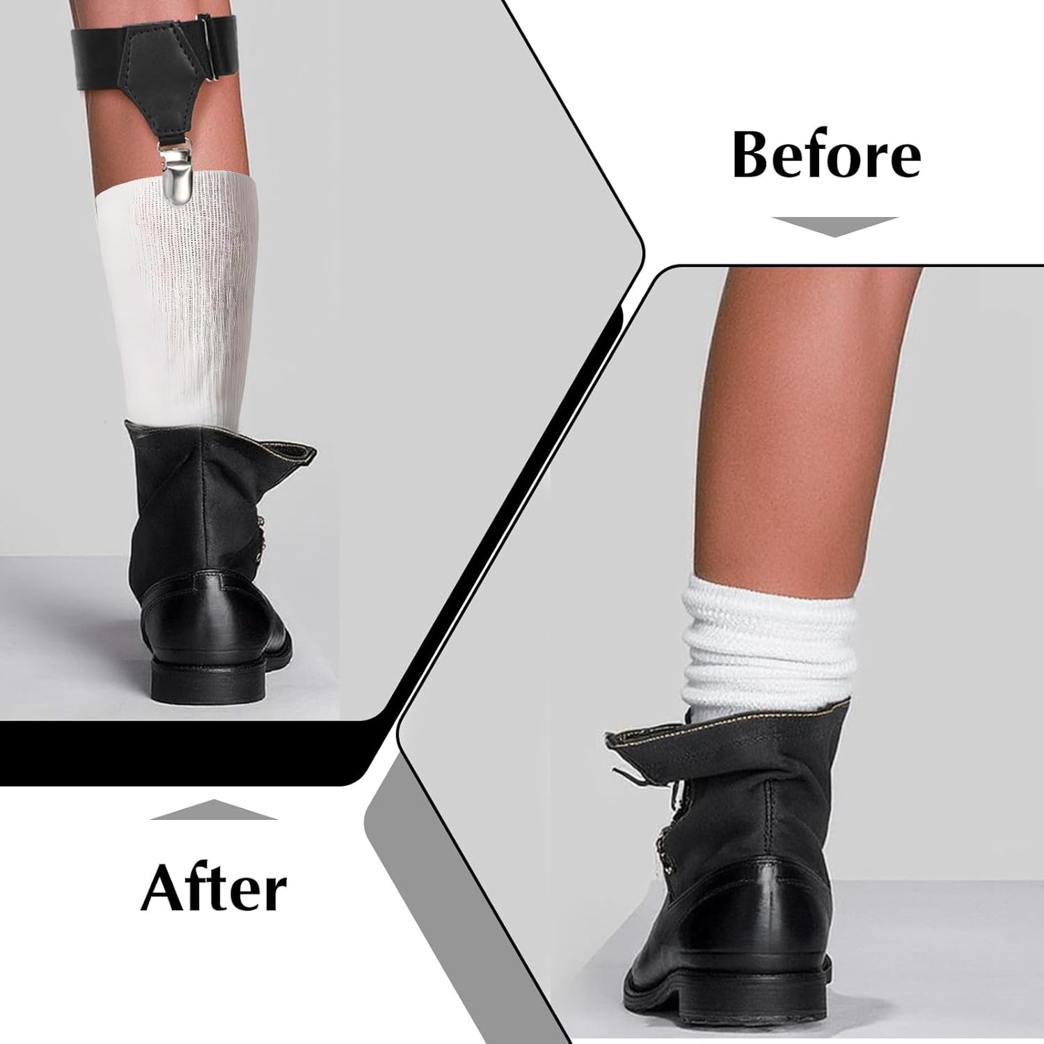 4pcs Sock Suspenders Men, Adjustable Elastic Garters for Men with...