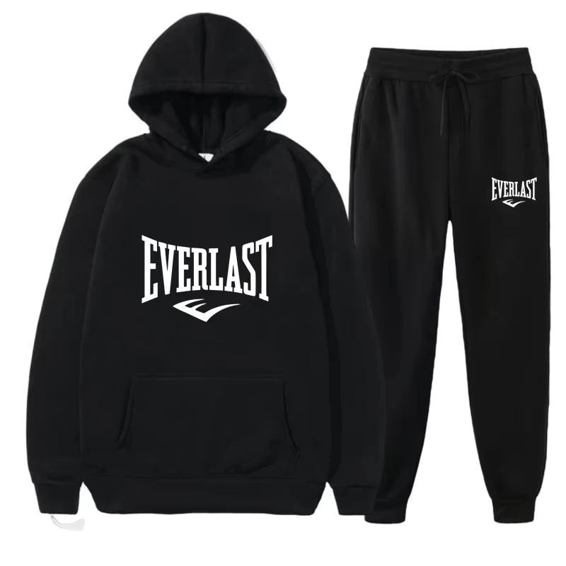 Men’s Everlast Sportswear Gym Running Set Autumn Winter Hoodie Fitness Outfit