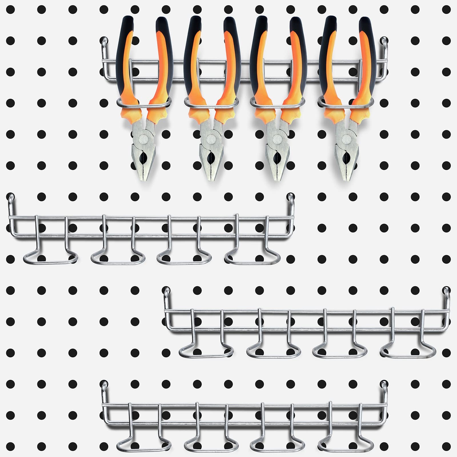 4 Pieces Pegboard Screwdriver Holders, Stainless Steel Pegboard Pliers Tool H...