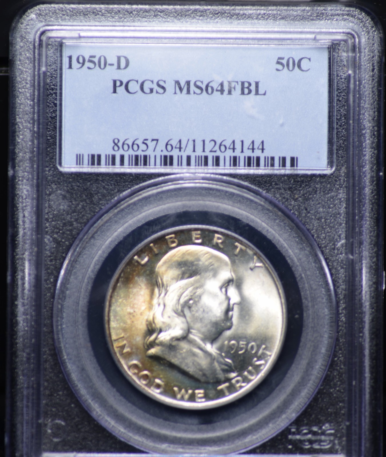 1950 D FRANKLIN HALF DOLLAR PCGS MS 64 FULL BELL LINES BRIGHT WHITE SILVER
