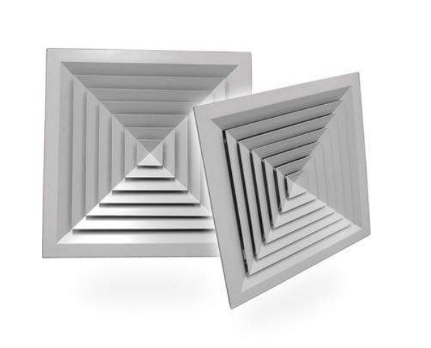 DUCT SQUARE 4 WAY LAY-IN CELILING AIR DIFFUSER WITH ADAPTER Mode:LD4 225x225mm