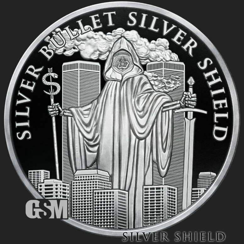 2023 Looming Shadow Proof  "IN-HAND" 1OZ .999 Silver Shield - Penta-CON 9/11 AG