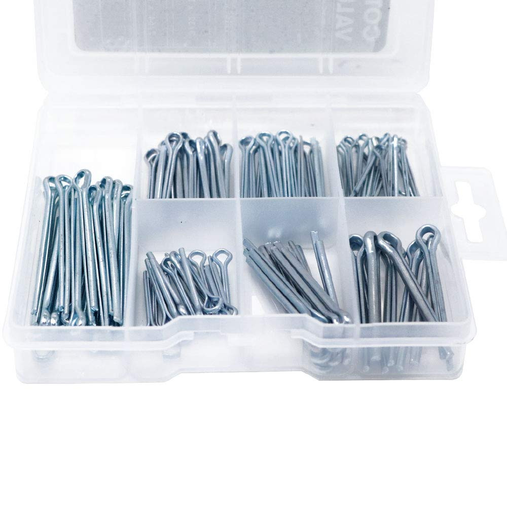 106PCS Cotter Pin Assortment Kit Zinc Plated Premium Quality T.K. Excellent
