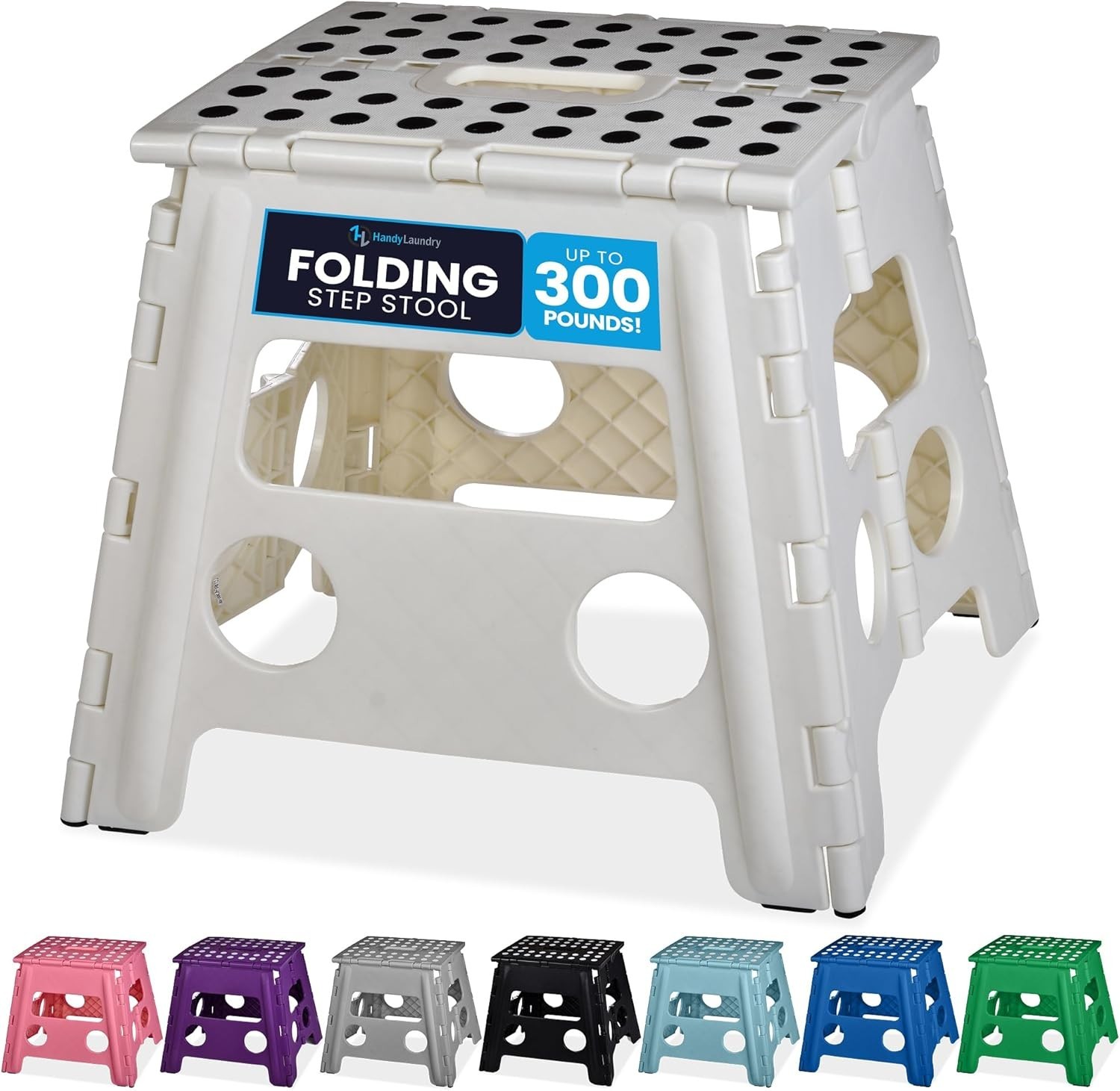 Folding Lightweight Step Stool Sturdy Enough to Support Adults & Safe Enough