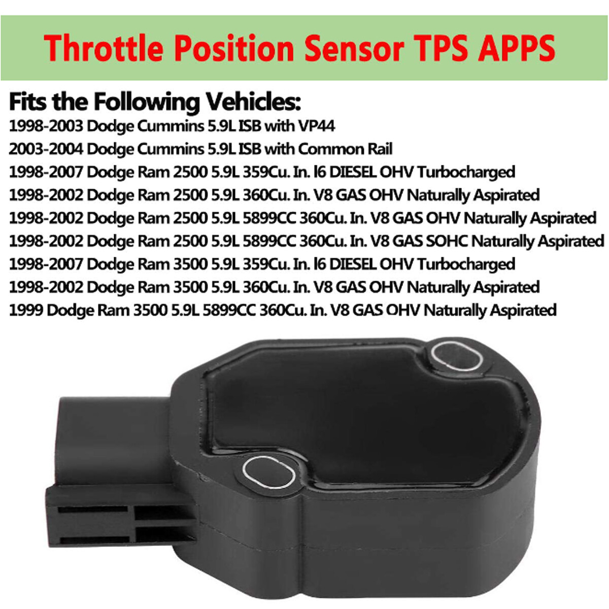 3970085 APPS Throttle Position Sensor OEM For 98-07 Dodge RAM 2500 3500