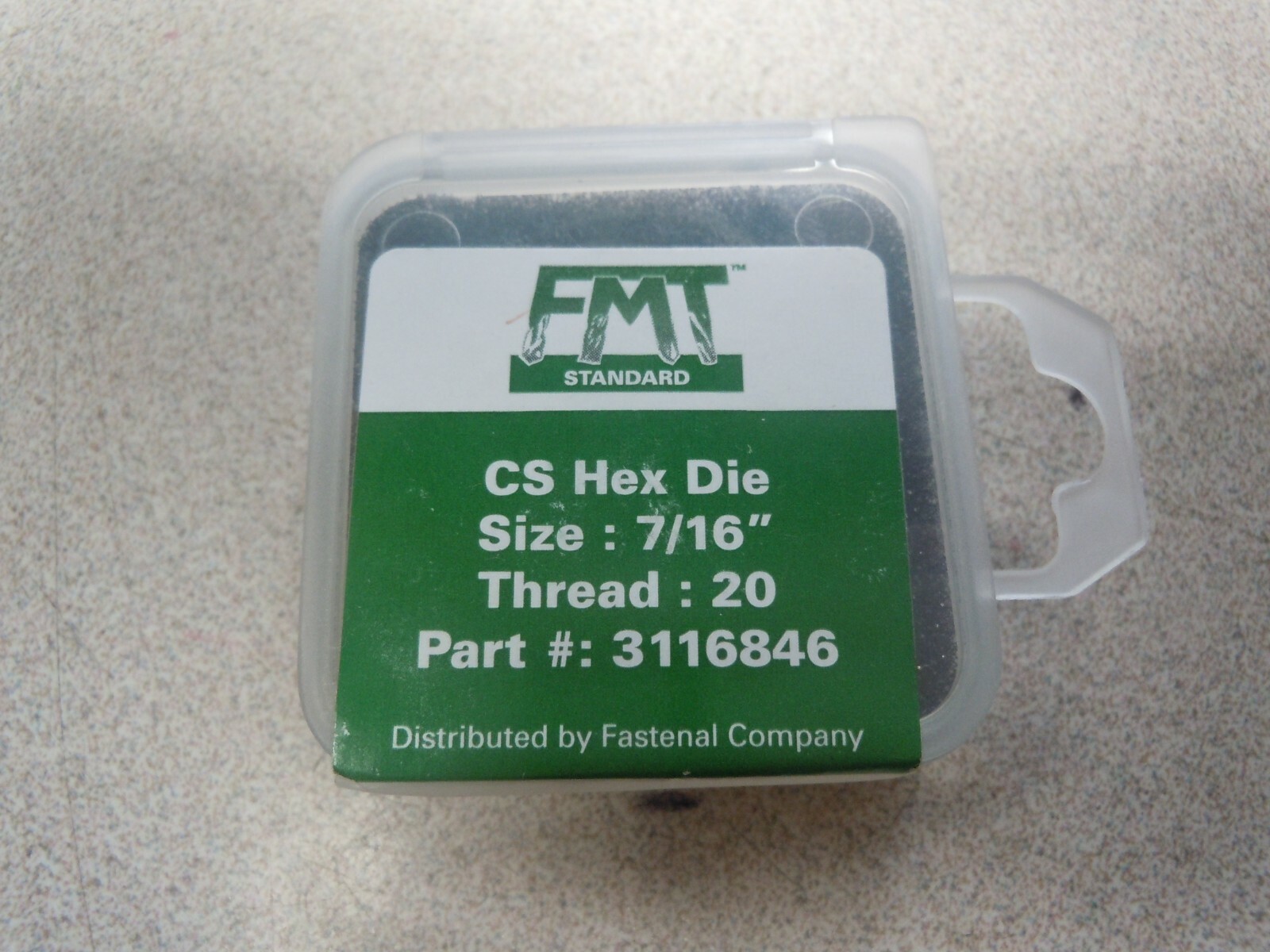 7/16"-20 x 7/8" Carbon Steel Bright Finish Hex Die