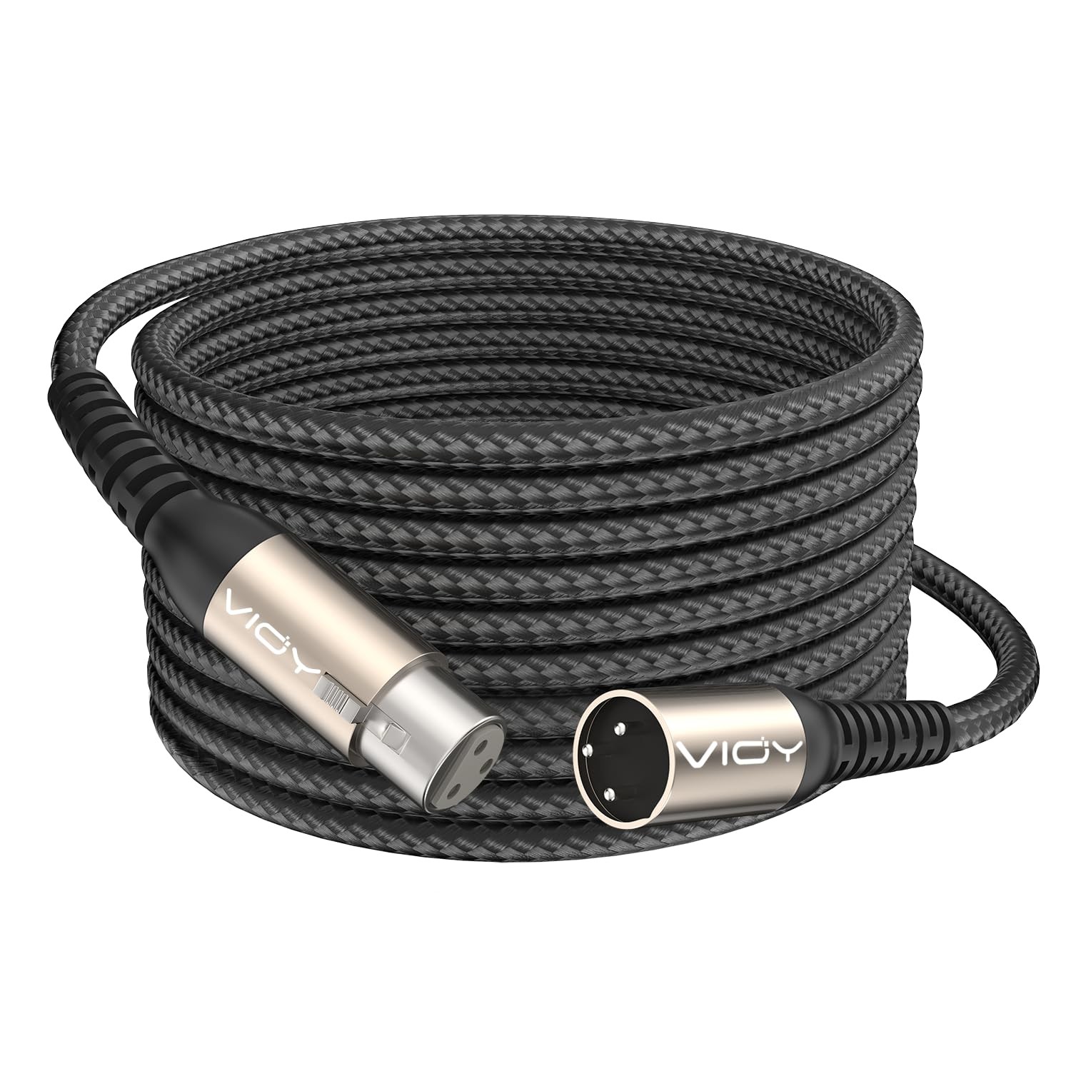 XLR Microphone Cable 30 FT Male to Female Balanced Cord 3 Pin Nylon Braided
