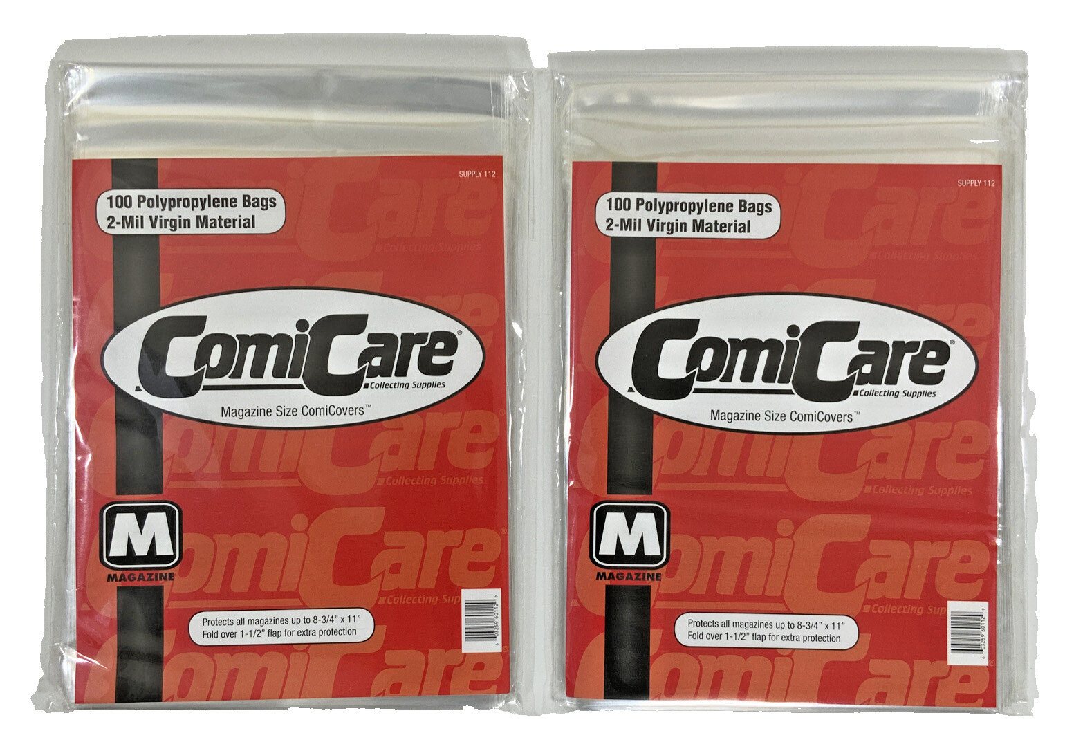 COMICARE MAGAZINE 8-3/4x11 POLYETHYLENE (PE) COMIC BAGS Pack of 200 2-MIL New