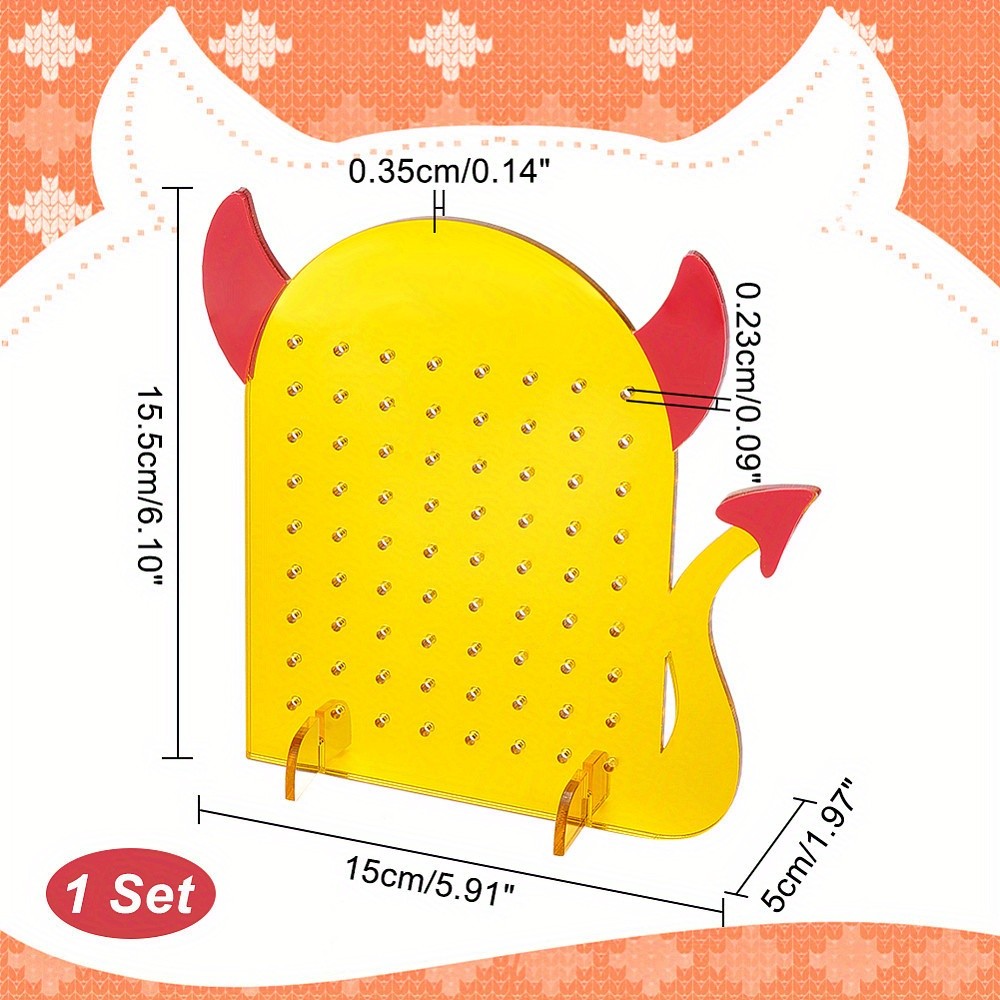 1set Acrylic Earring Display Stands Earring Organizer Holder Red Monster Pattern
