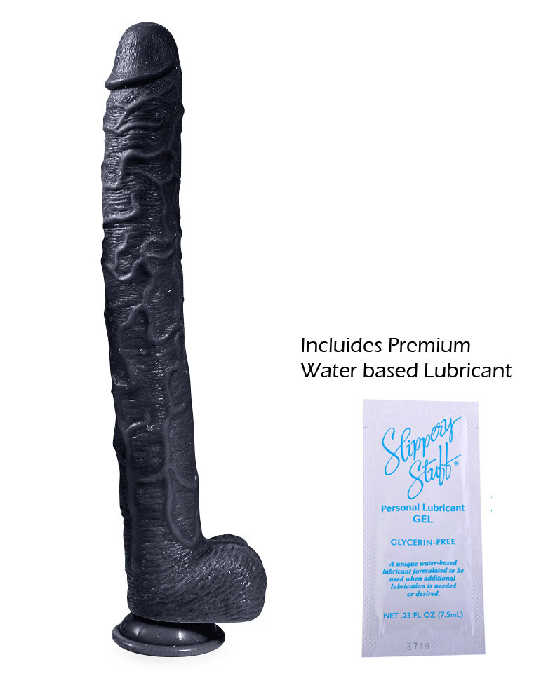 Black 17" Realistic Huge Men Penis Big Large Dildo Long Dick Sex Toys for Women