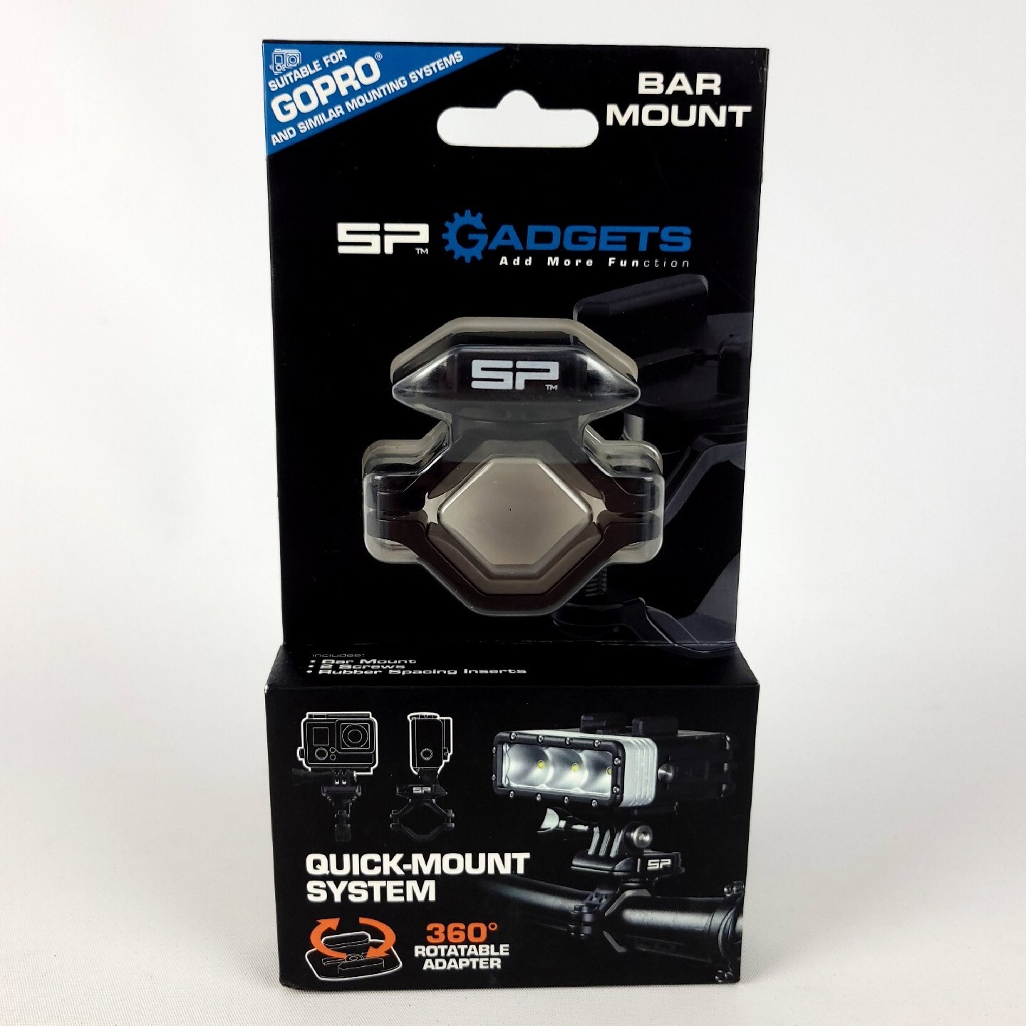 SP Gadgets Suitable For GoPro & Similiar Systems Bar Mount /Tube 360° Rotatable