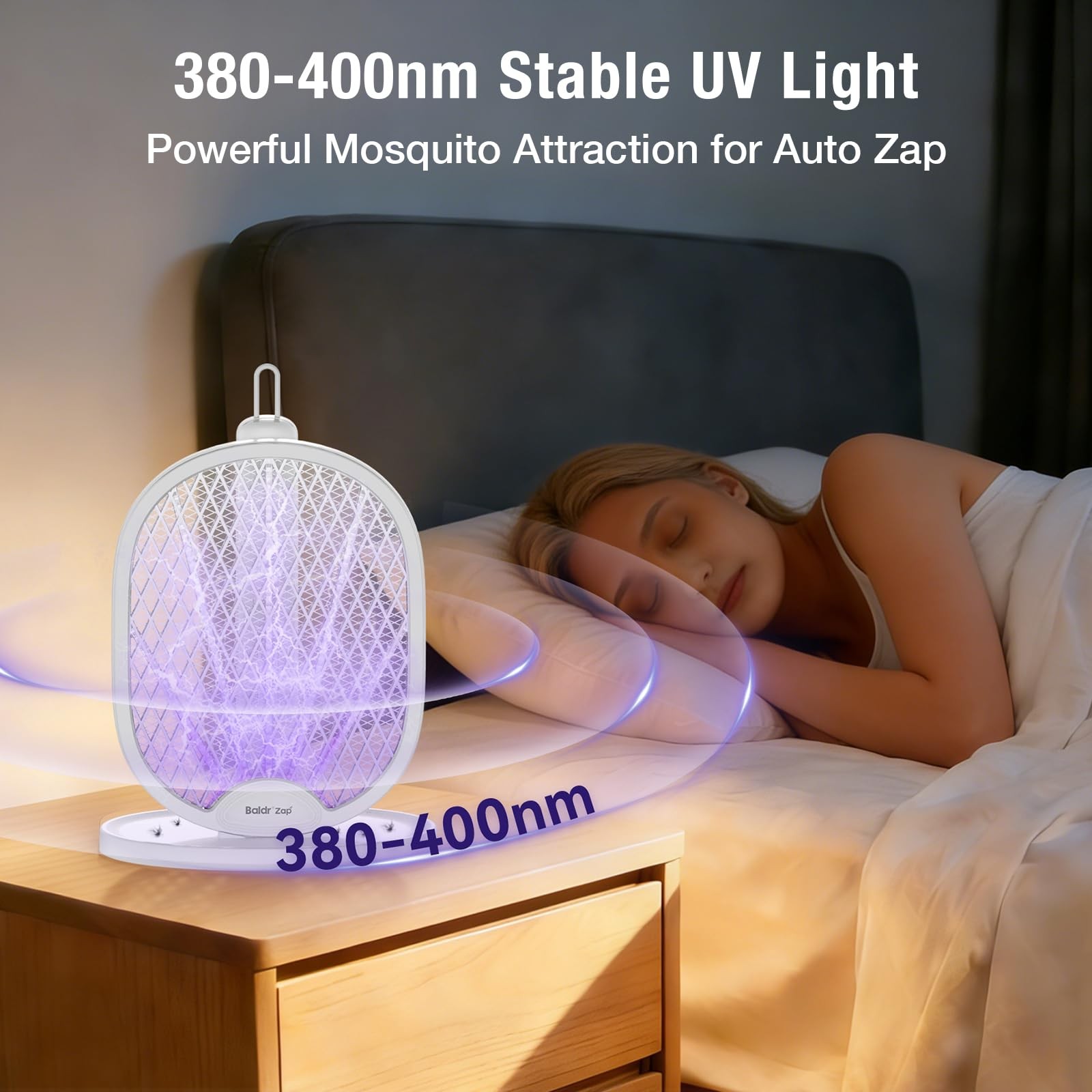 Electric Fly Swatter Racket, Foldable 2 in 1 Bug Zapper 3000V Powerful Mosqui...