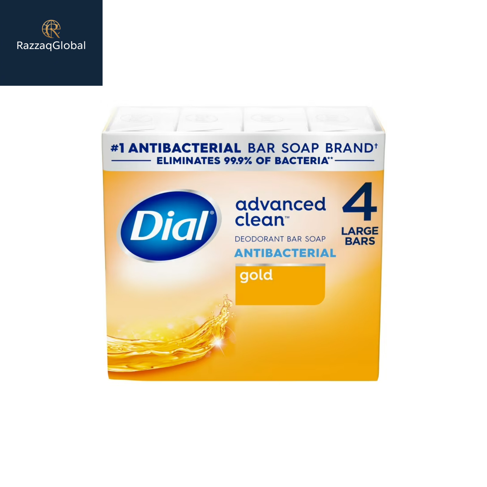 Dial Gold Antibacterial Soap – Advanced Deep Clean, 4 Bars x 4 oz, Fresh & Clean