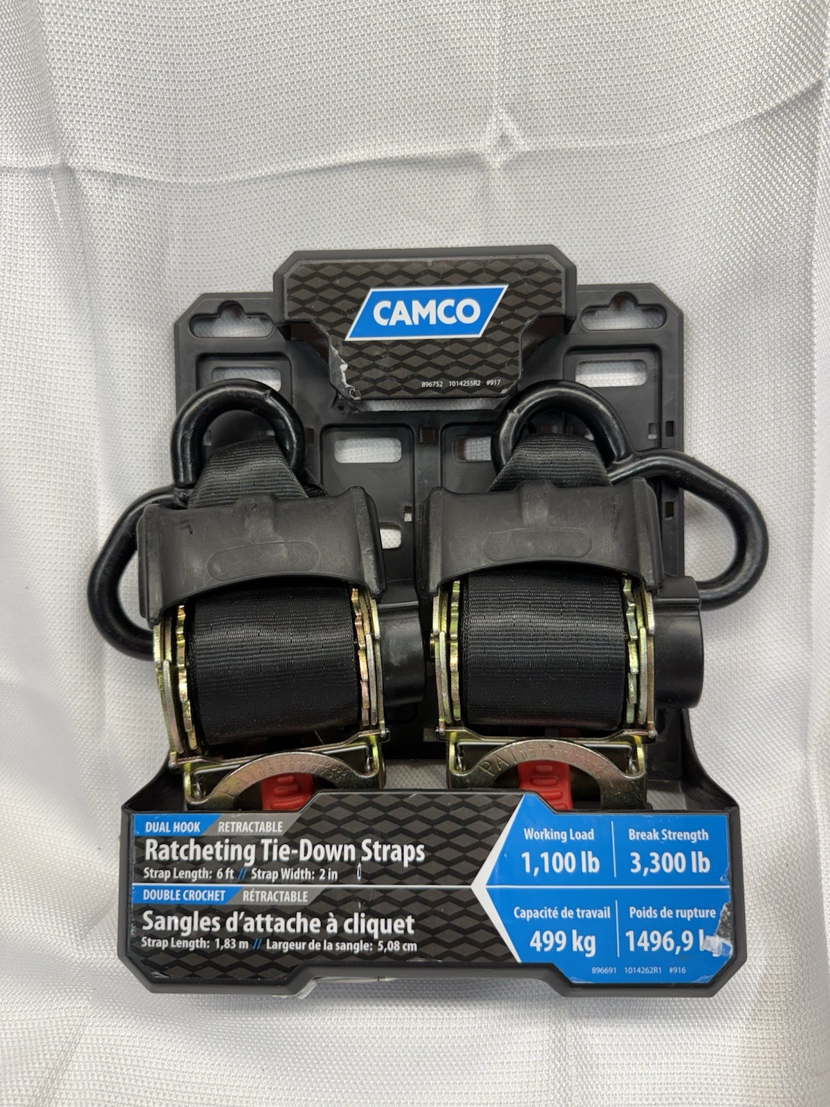 Camco Manufacturing 50031 Ratcheting Tie Down Straps 2” Wide