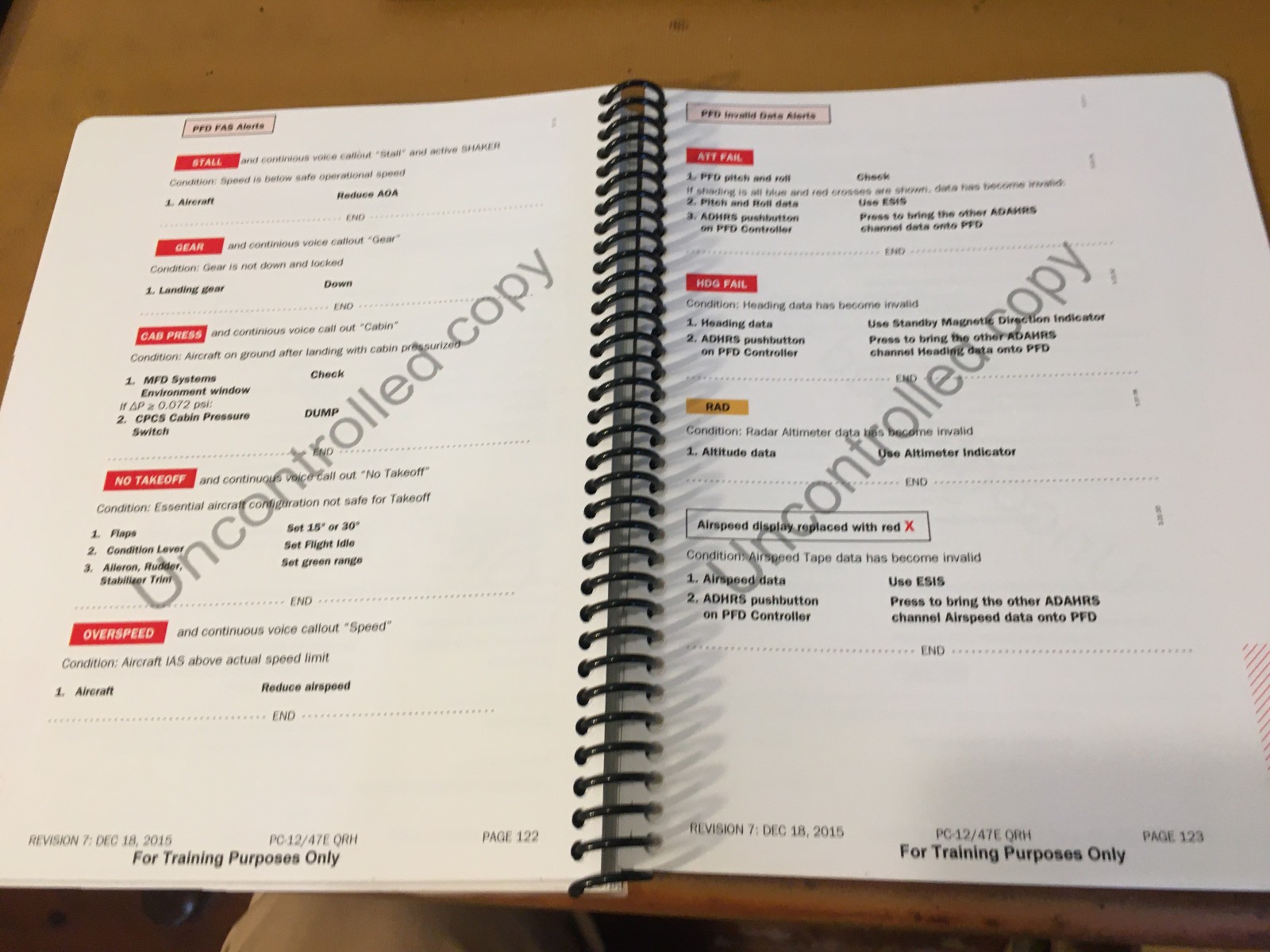 Pilatus PC-12/47E QRH Emergency Prochedures Handbook