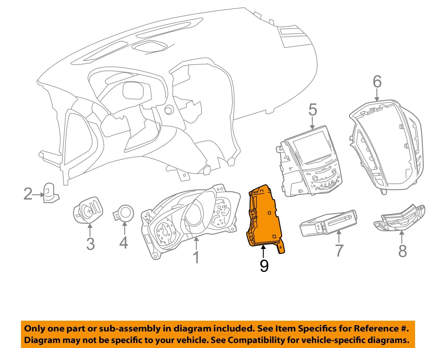 GM OEM 13-16 SRX Instrument Panel Cluster Switches-Mount Panel 20969315