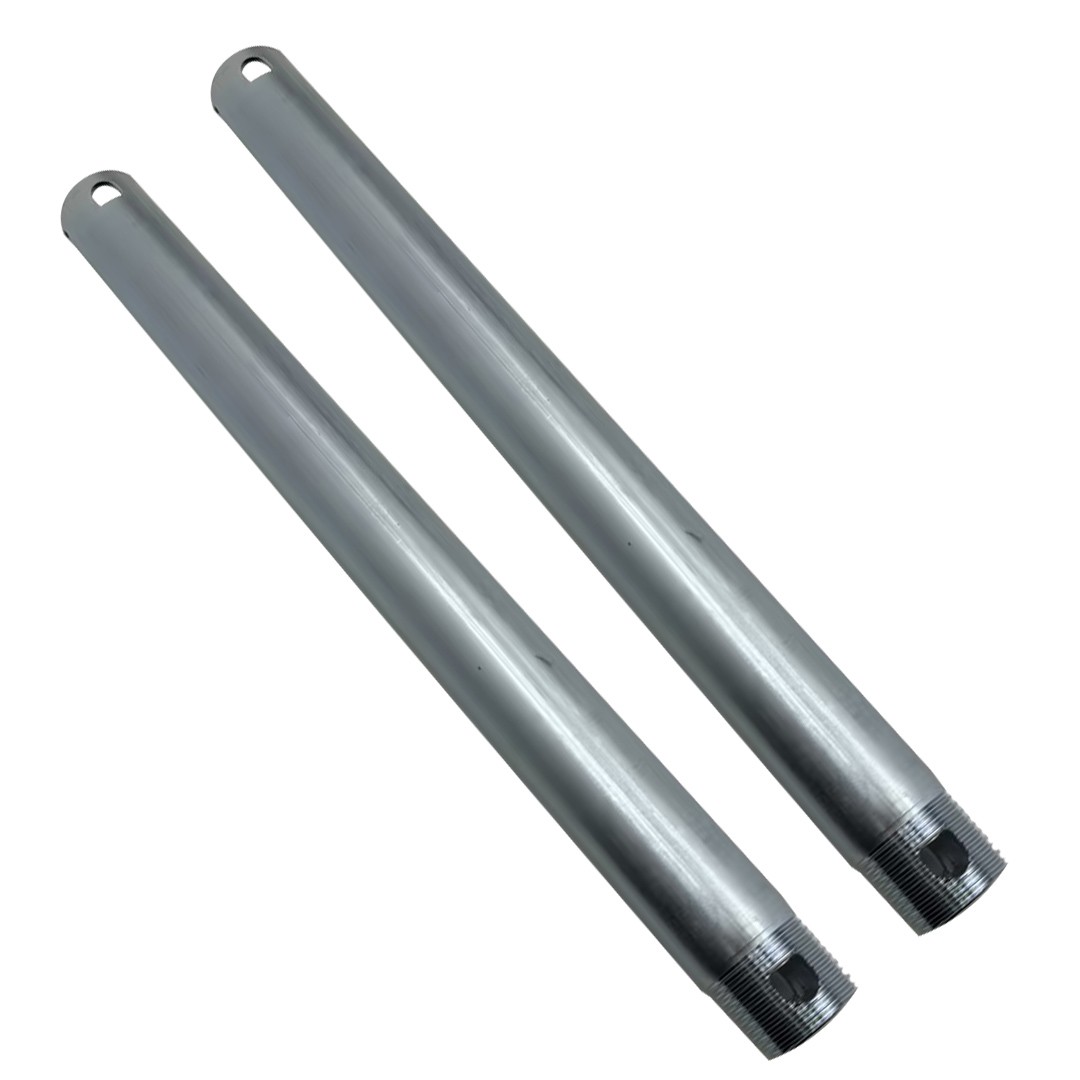 2 PK Suitable For HUNTER 99301 DOWNROD EXTENSION MATTE SILVER Fit CEILING FAN E