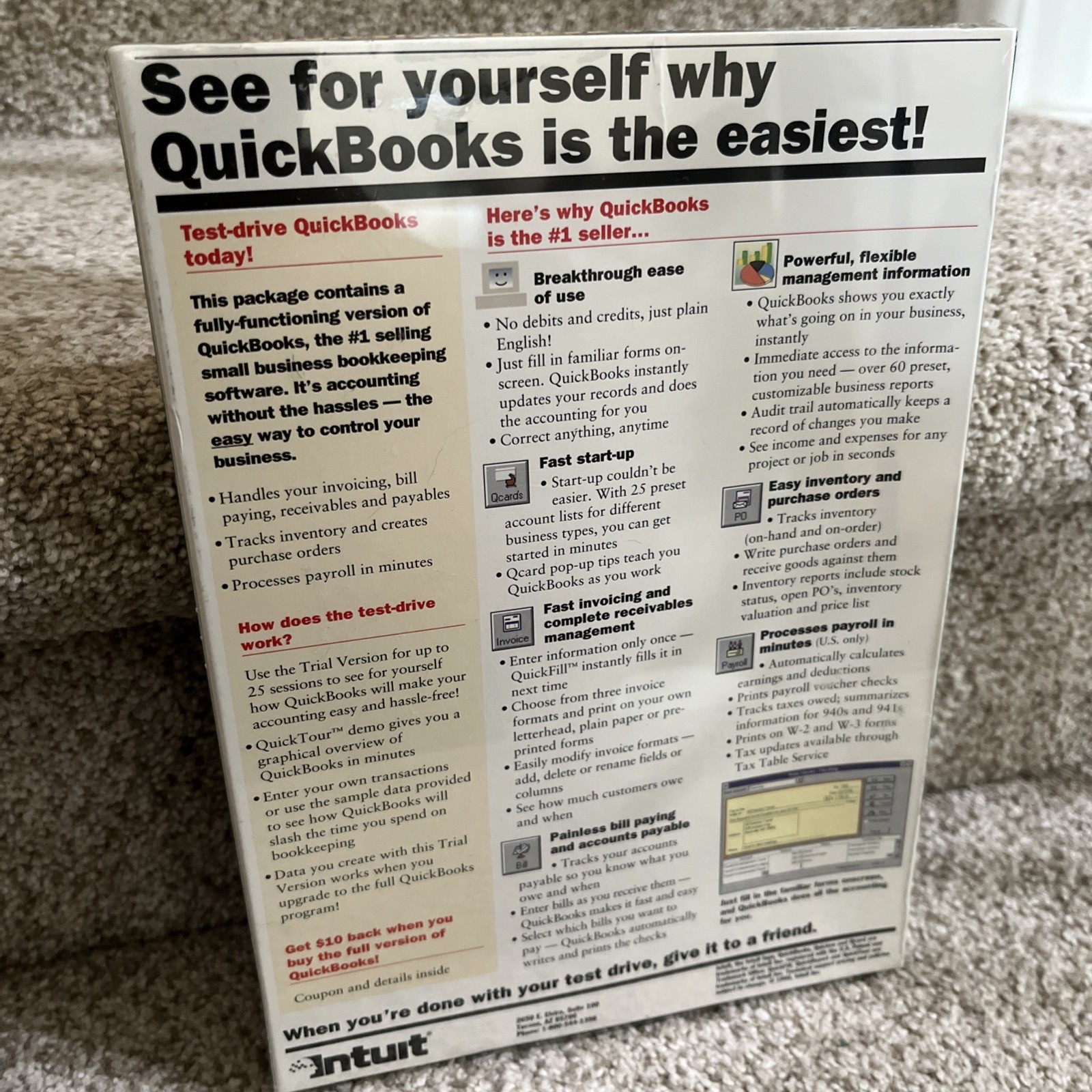 Vintage Microsoft Windows QuickBooks Version 3.1 Trial Version