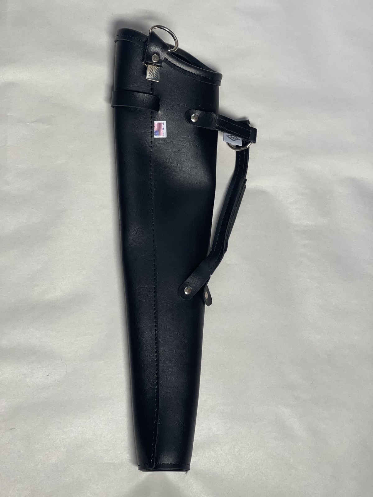 Neet Black Vinyl Leather Archery Armguard Holster USA Made New Old Stock 16 Inch