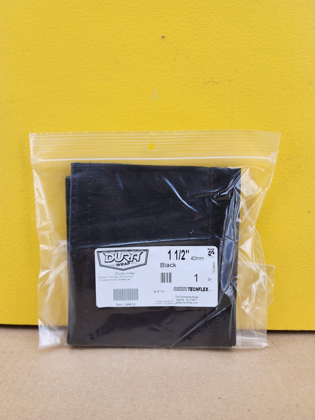 NEW Techflex Dura Wrap 1 1/2" Nylon Wrap Around Protective Sleeve, 1 ft. (10/pk)