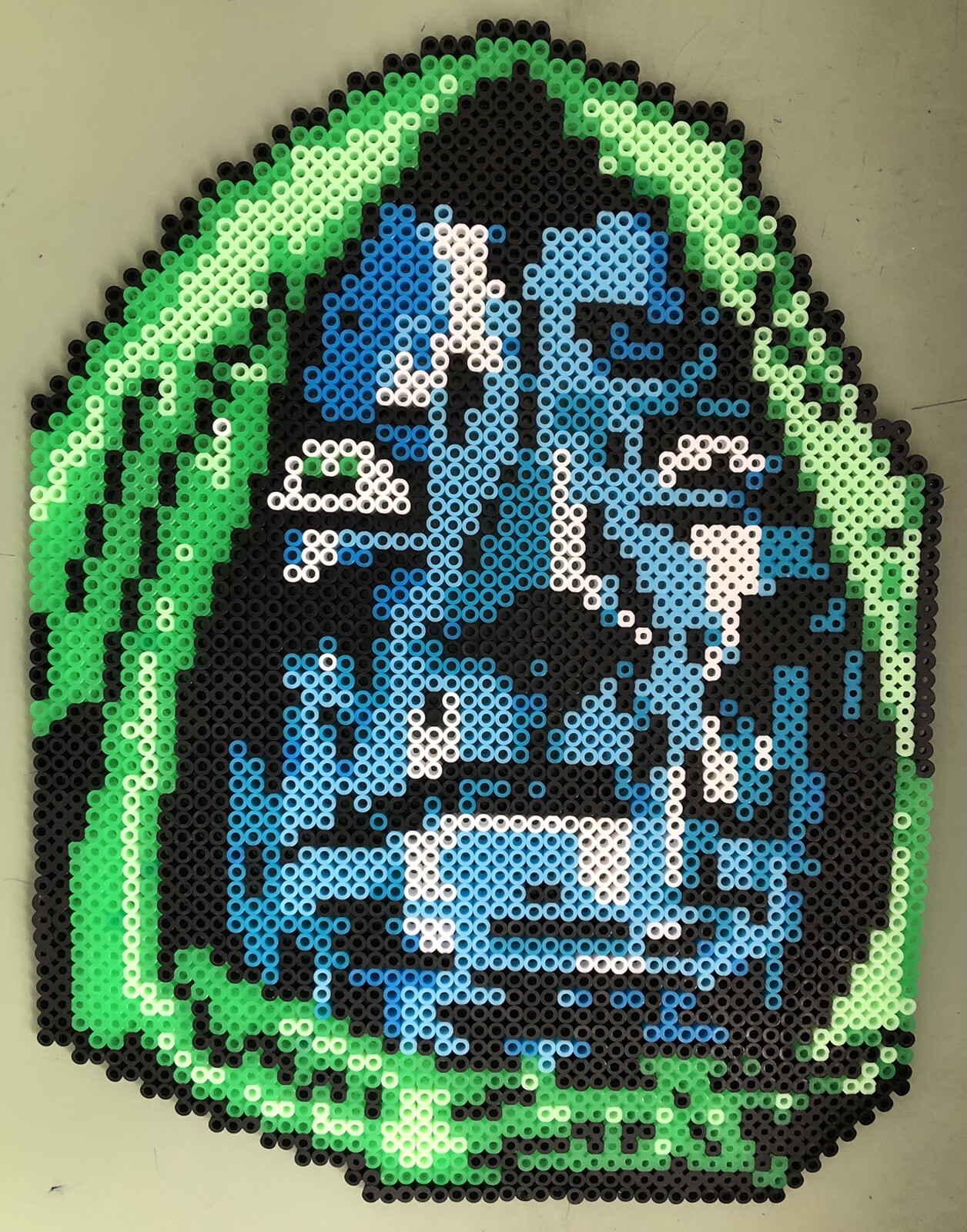 Dr. Doom Marvel Comics Perler Bead Pixel Art Handmade Crafted Fused 13"x10"