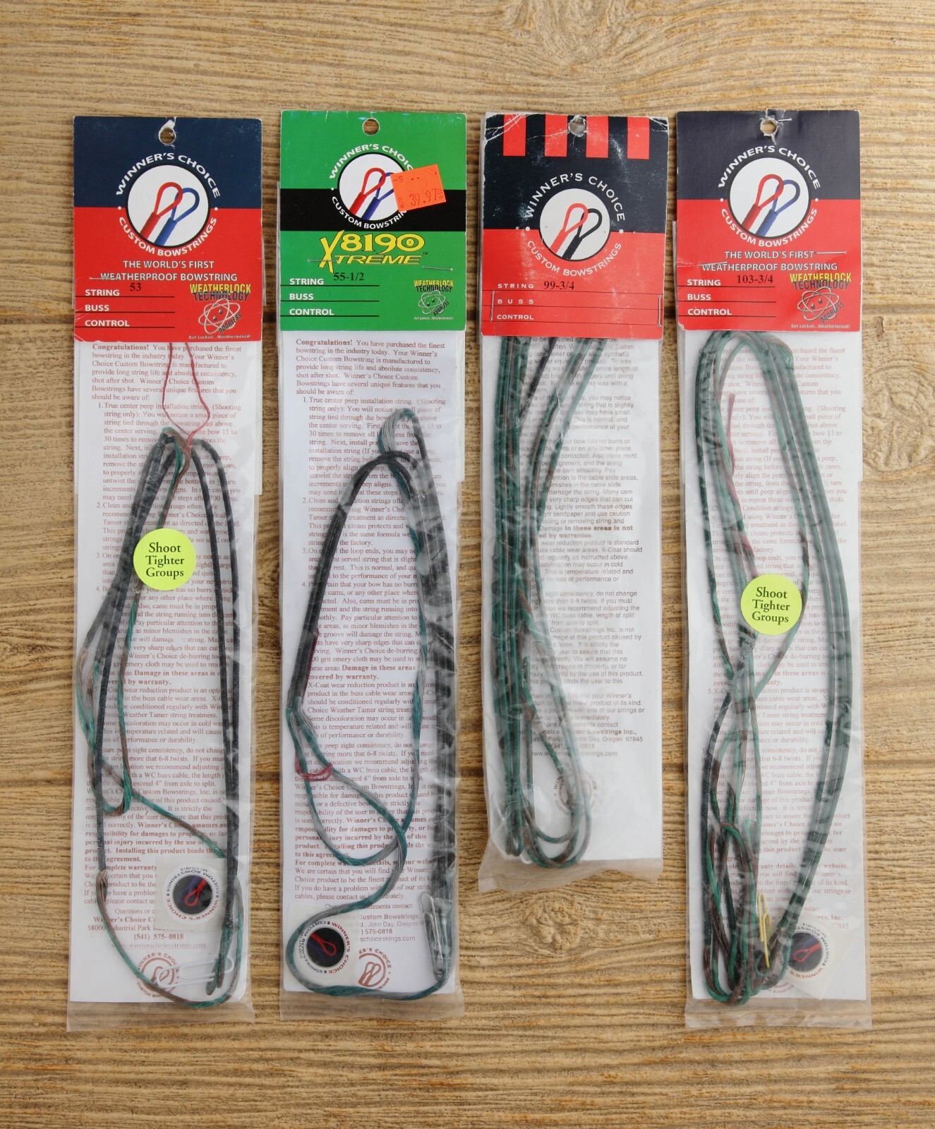 Winner's Choice Bow Strings: Choose ONE, Various Sizes and Colors, NEW old stock