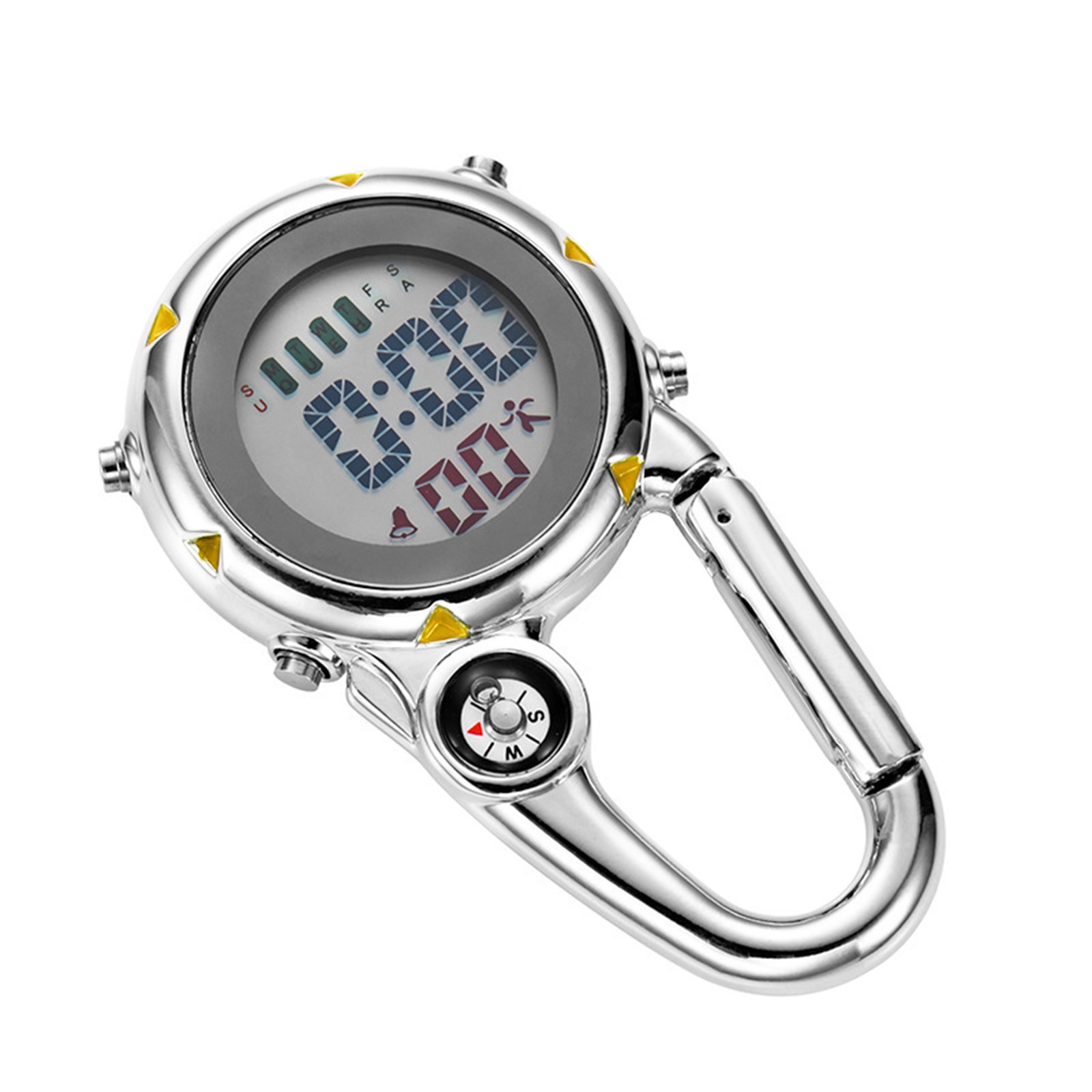 Louminous Backpack Clip On Band Carabiner Digital Sport Fob Hiking Digital Watch