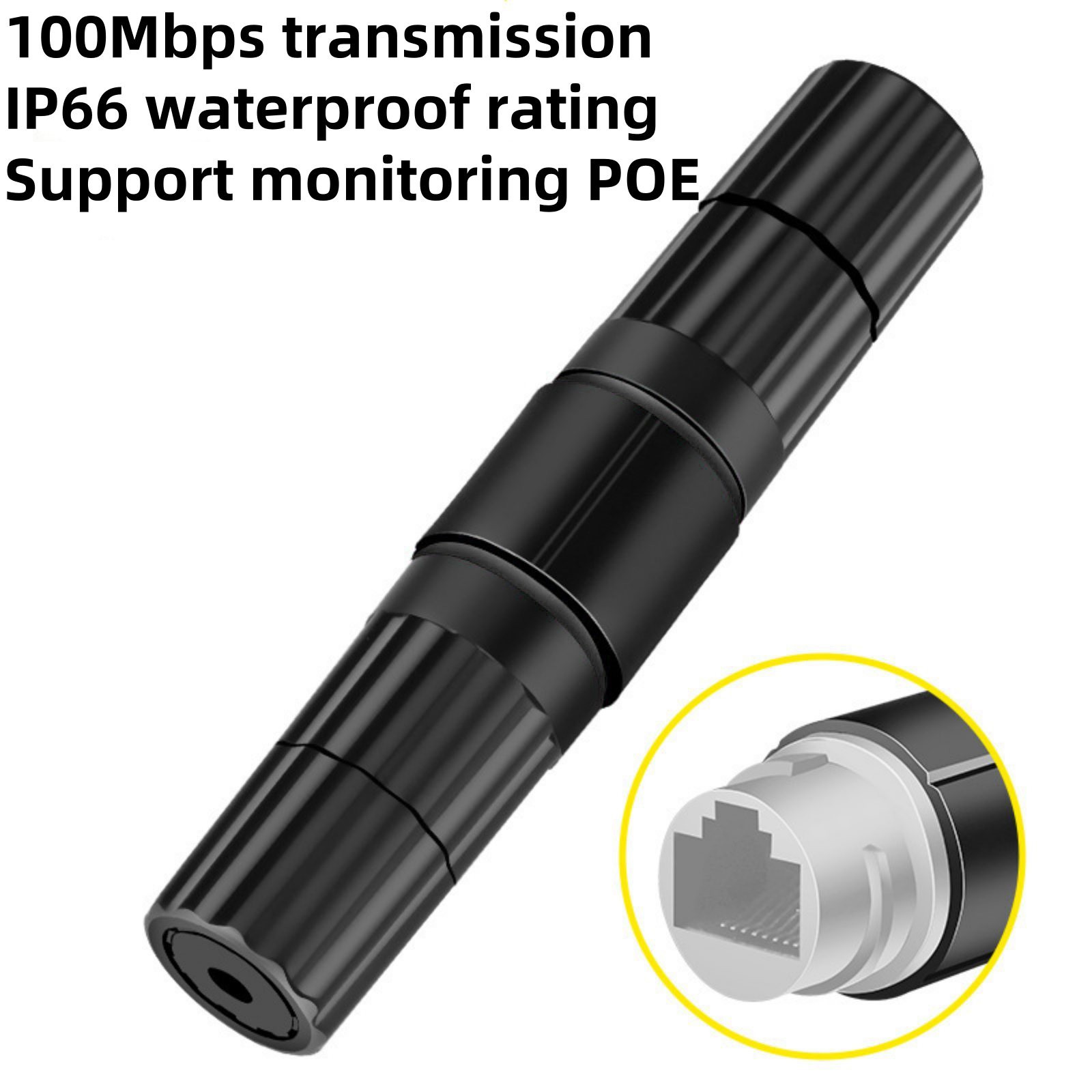 100mbps 3Pcs/Set Outdoor Shielded Network Ethernet Cable Extender Coupler