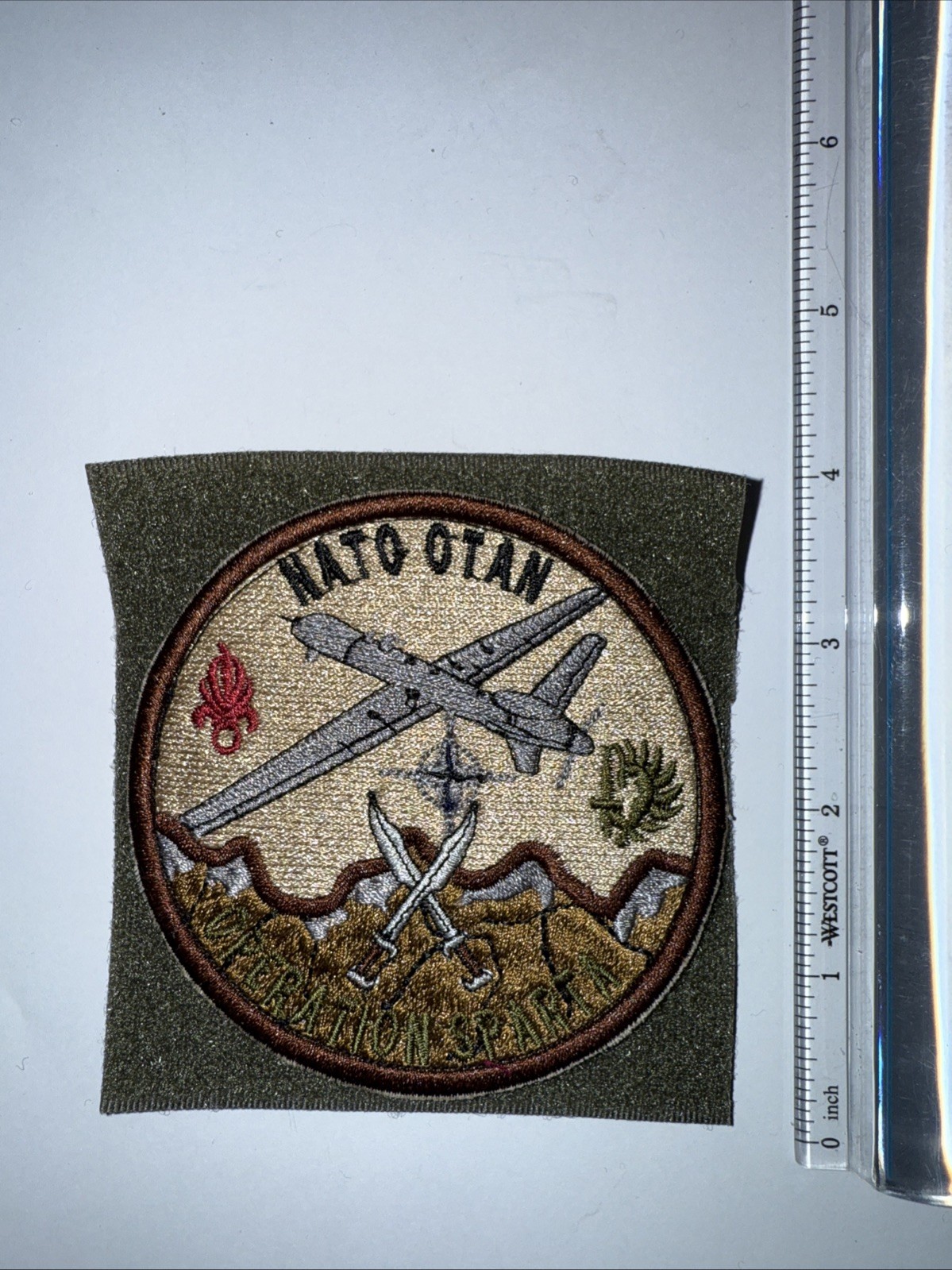 French Military Forces Nato Drone Operation SPARTA Tan Patch