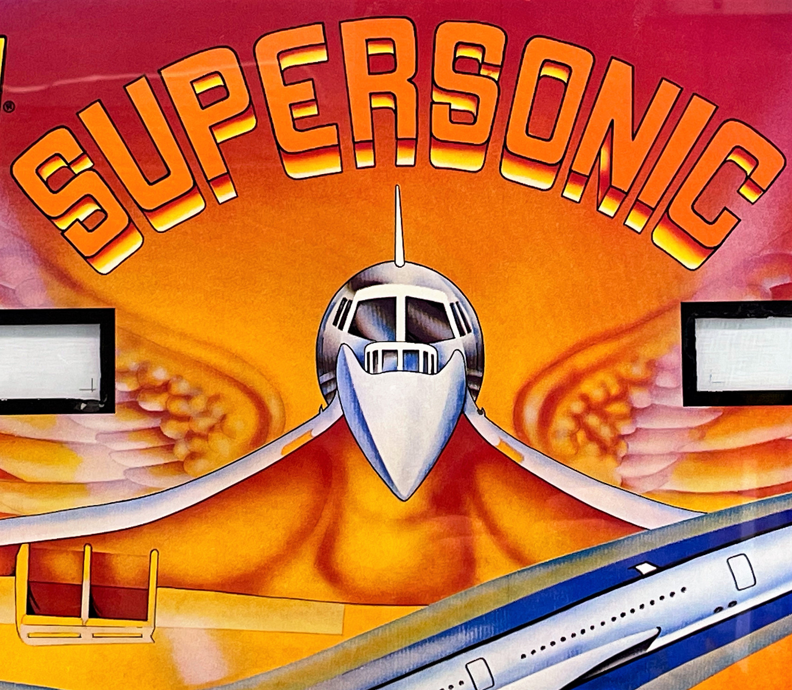 Bally Supersonic Pinball Machine Game Backglass ORIGINAL