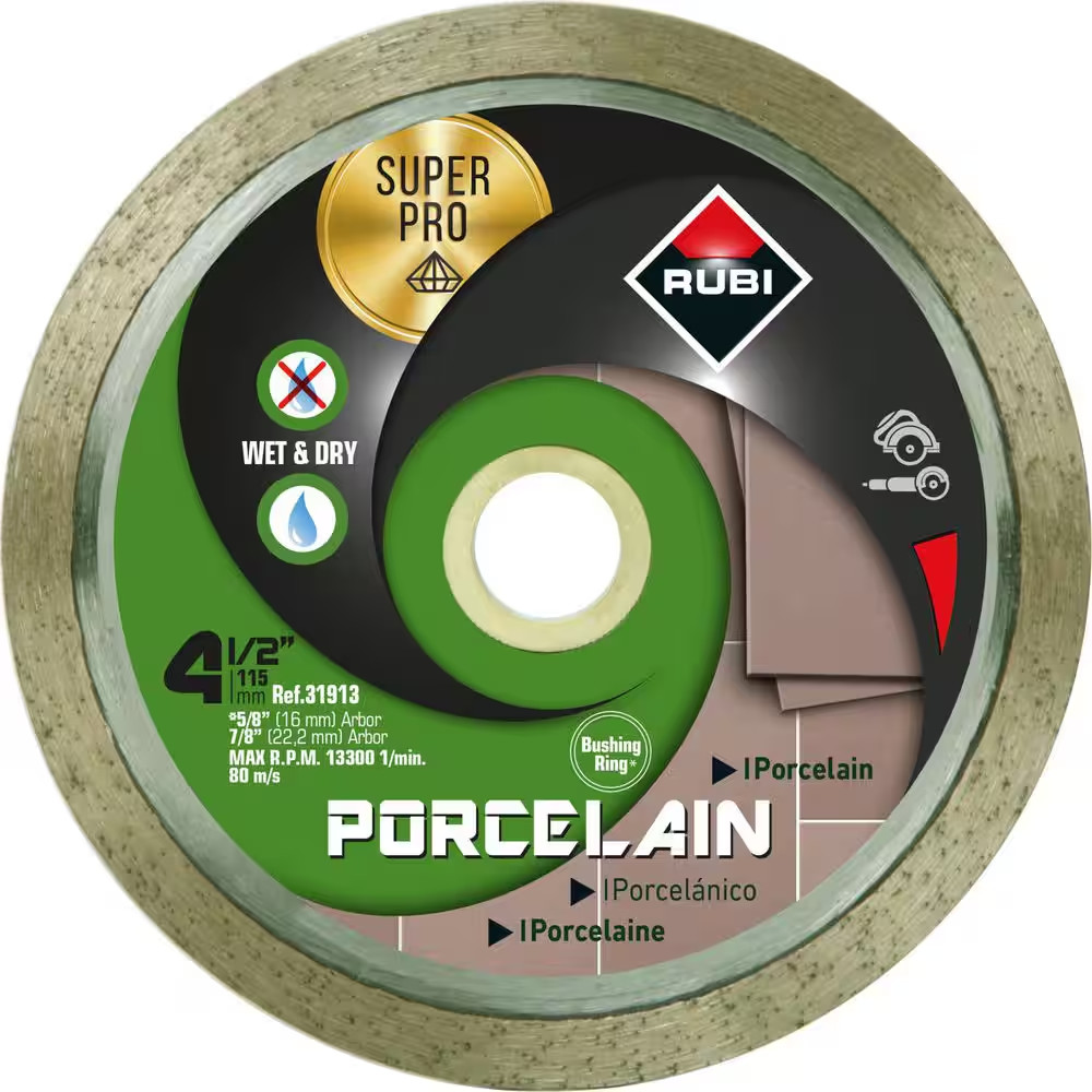 4-1/2 In. Premium Porcelain Diamond Blade for Dry and Wet Cutting