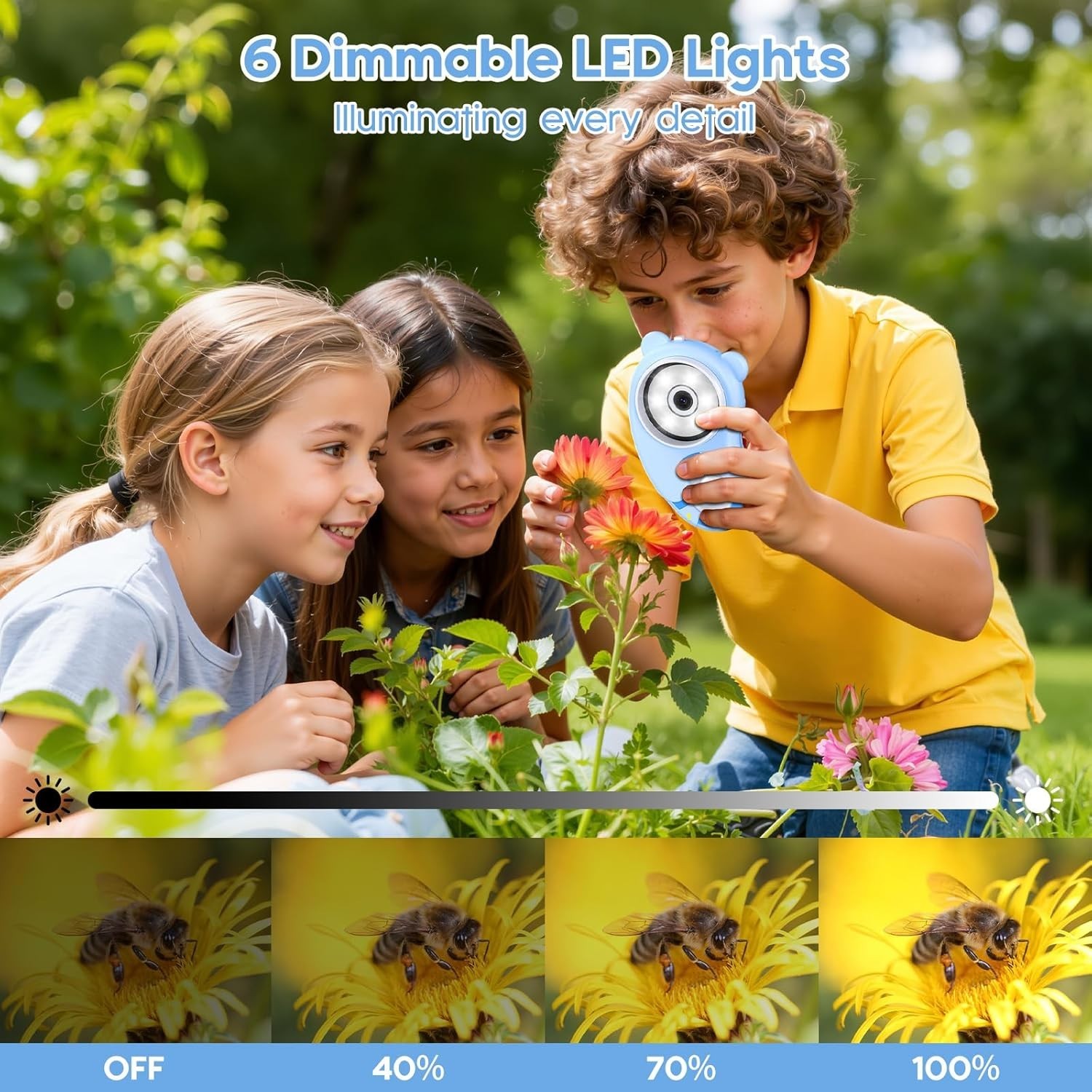 Kids 2-in-1 Digital Microscope & Video Camera - 1000X Portable STEM Gift