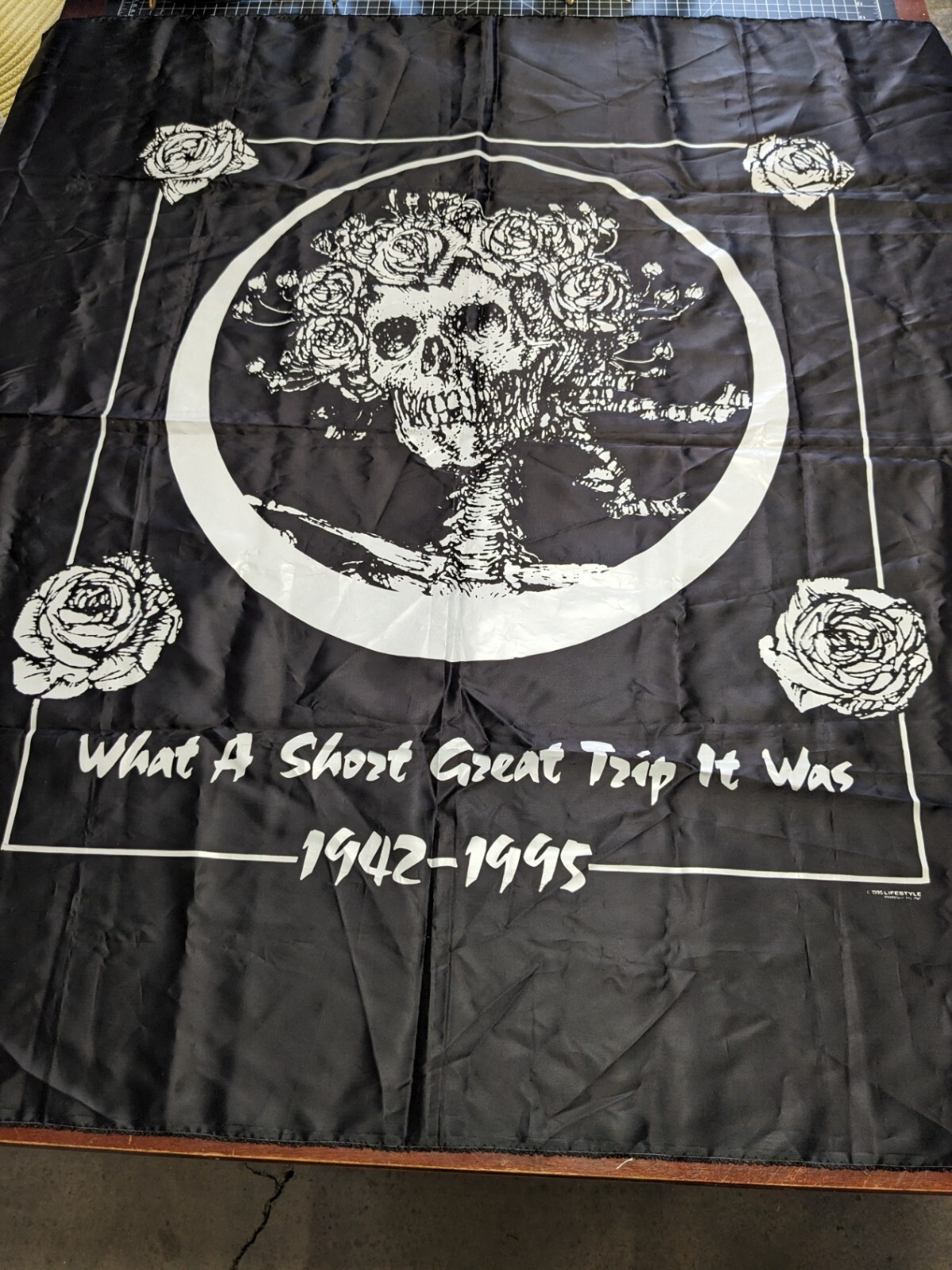 1995 Grateful Dead Jerry Garcia Printed Fabric Tapestry