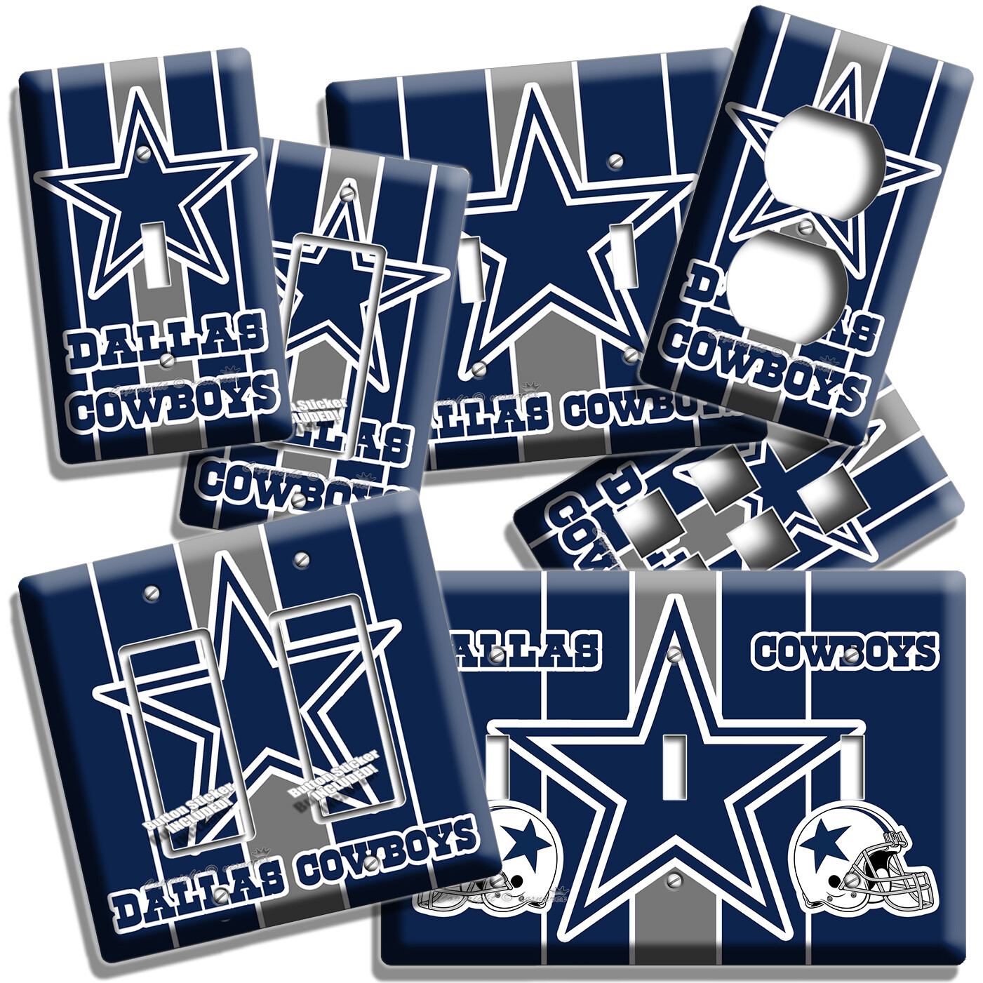 DALLAS COWBOYS FOOTBALL TEAM HELMET WALL PLATES MAN CAVE TV GAME ROOM ART DECOR