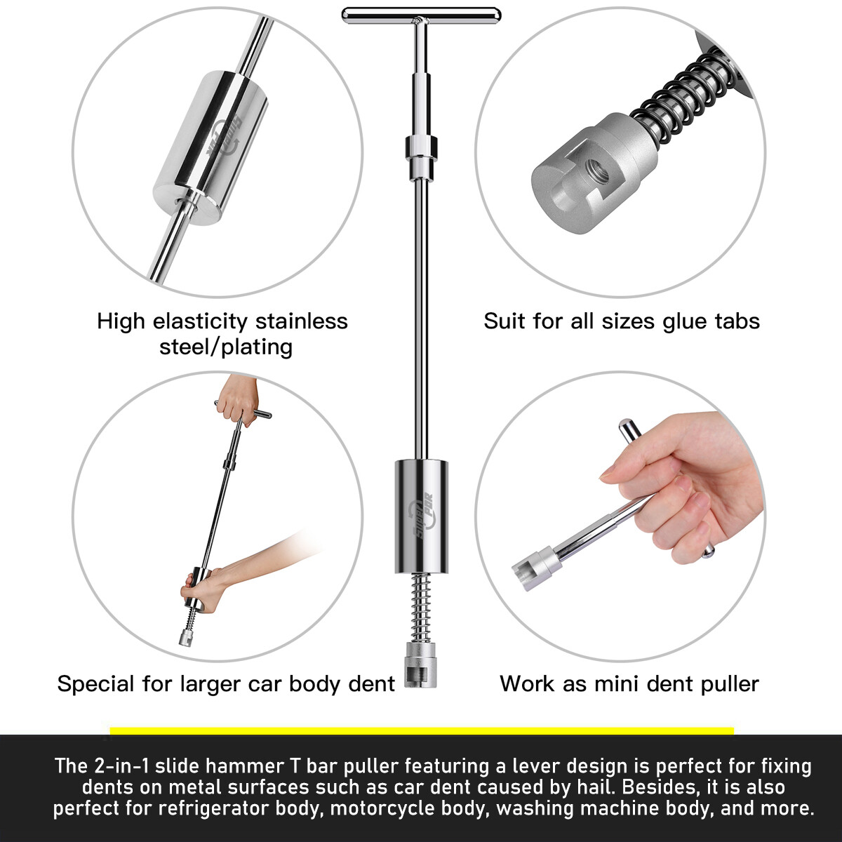 Paintless Car Dent Repair Kit Puller Removal Kit Hail Damage Remover Puller Tool