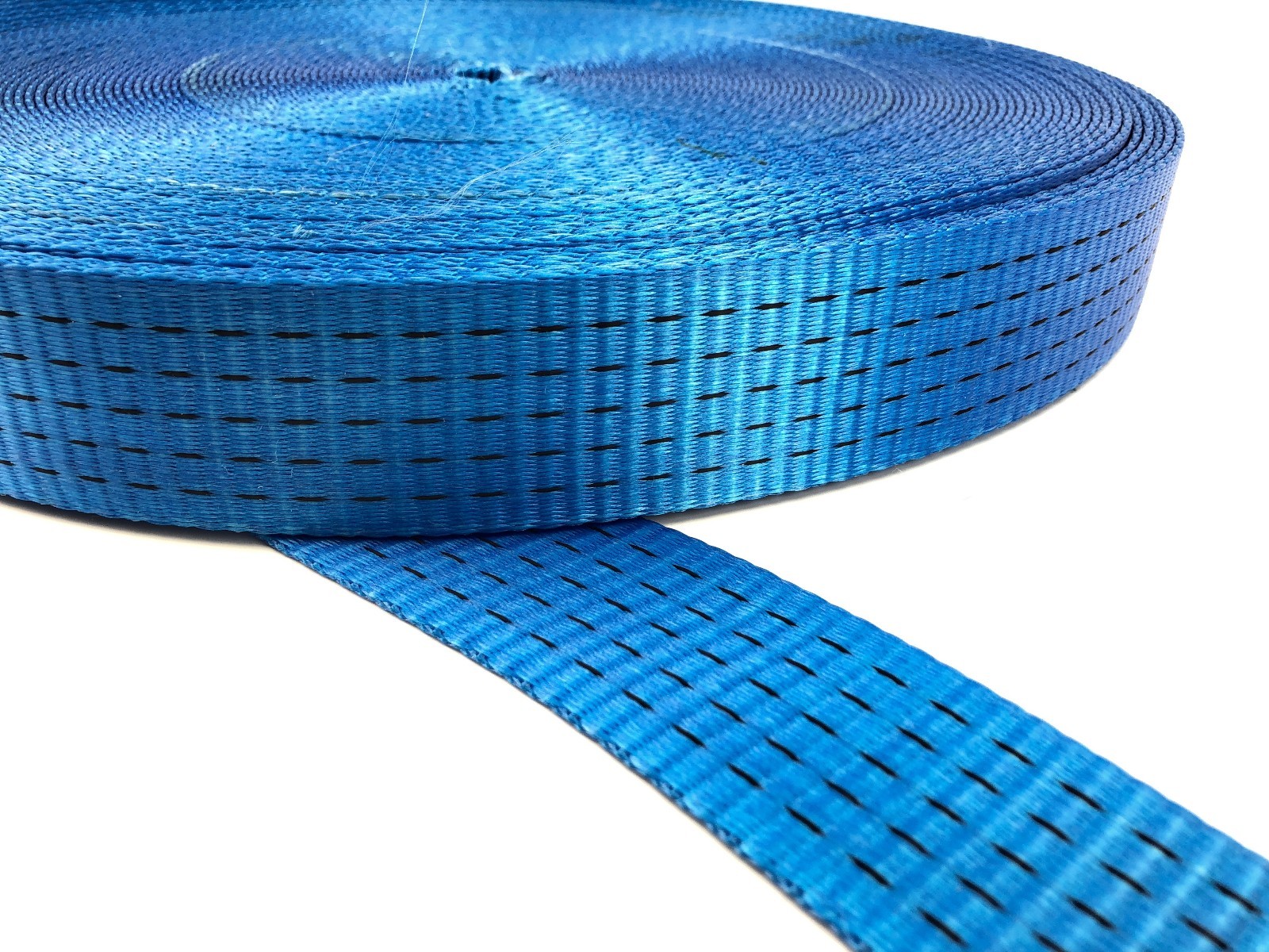 50mm Blue 6 tonne Polyester Heavy Duty Webbing x 10 Metres, Ratchet Strap Winch