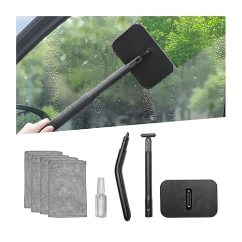 Car Windshield Cleaning Tool, Vehicle Window Cleaner with Extendable 4 Pads