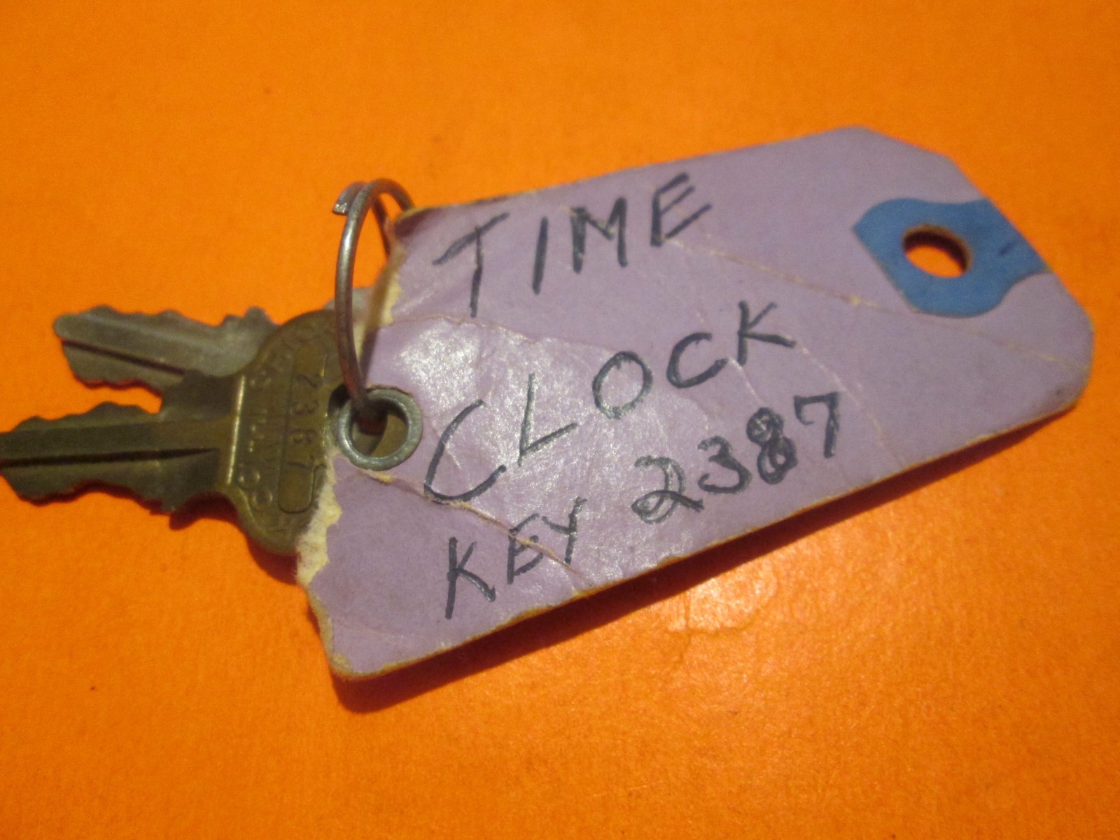 LOT OF 2 TIME CLOCK KEY FITS ALL LATHEM MECHANICAL TIME CLOCKS # 2387